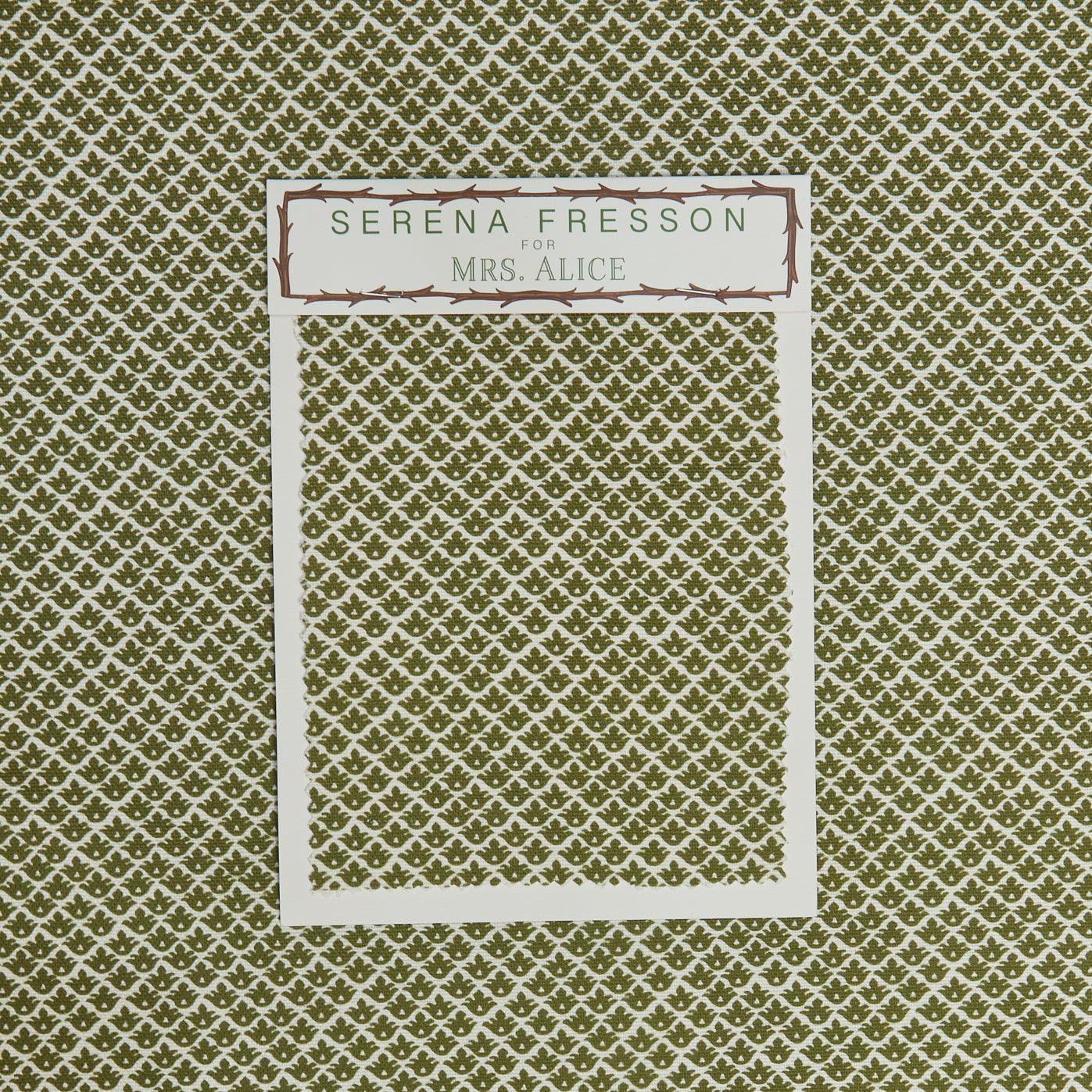 Olive Green Lotus Flower Fabric - Mrs. Alice