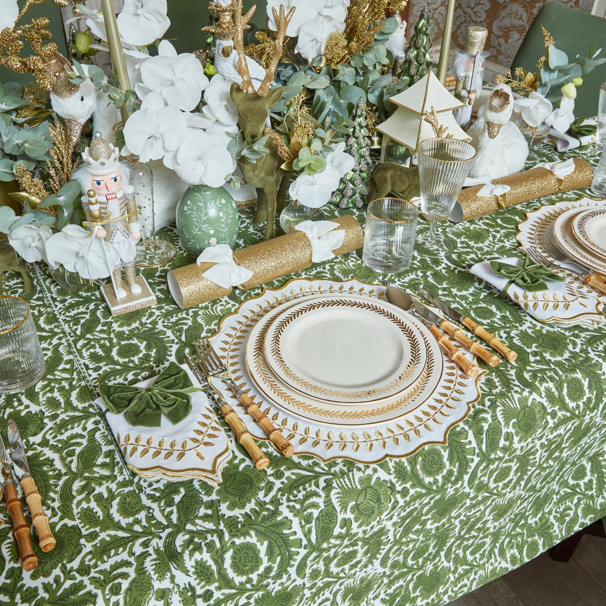 Olive Pheasant Tablecloth - Mrs. Alice