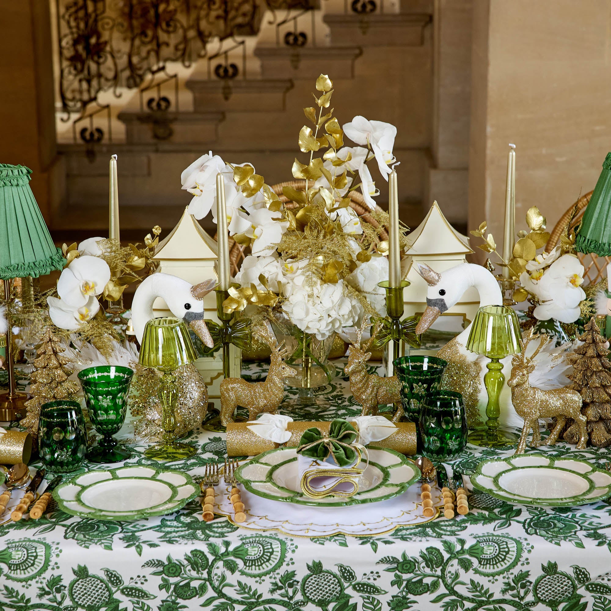 Olive Glass Lantern Tea Light Holder (Pair) - 18 cm