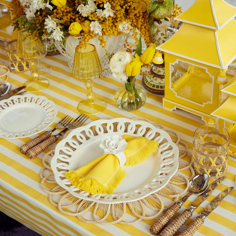 Passalacqua Yellow Stripe Tablecloth - Mrs. Alice