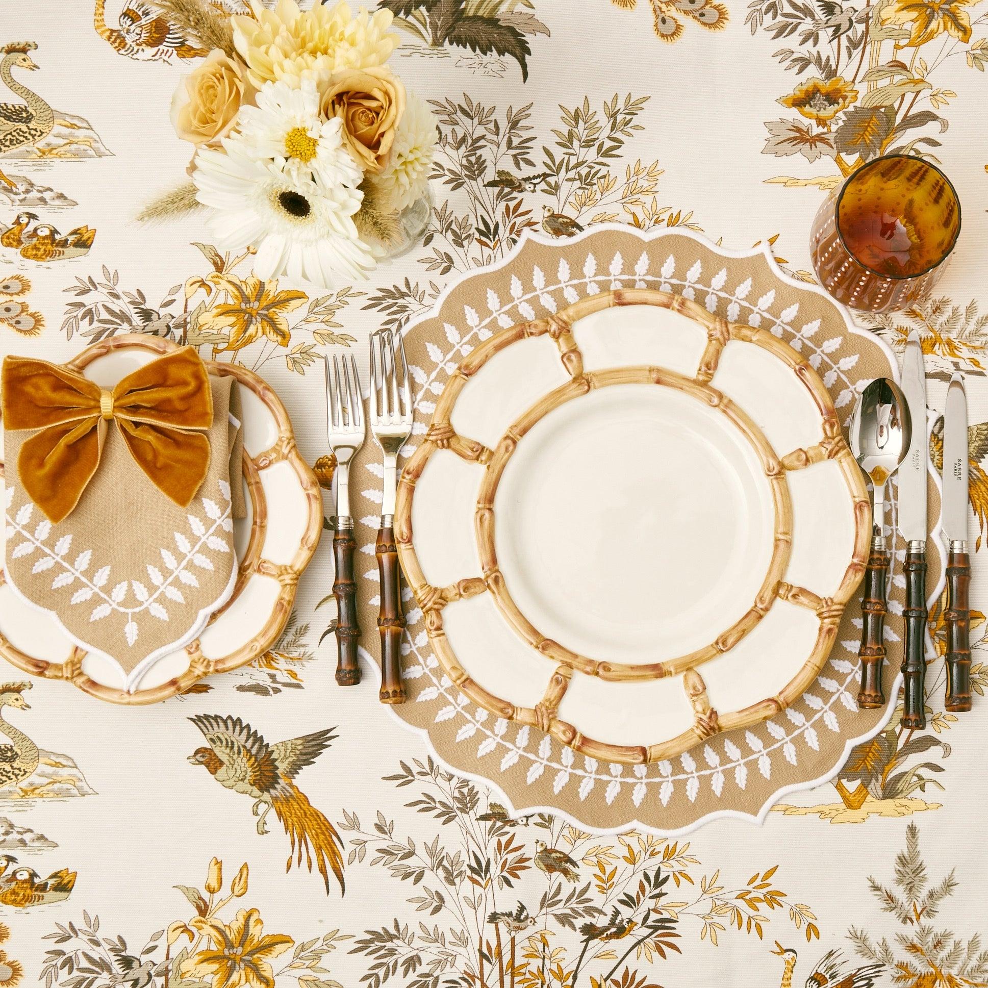 Petal Bamboo Ceramic Plates: Whimsical beauty on the table.