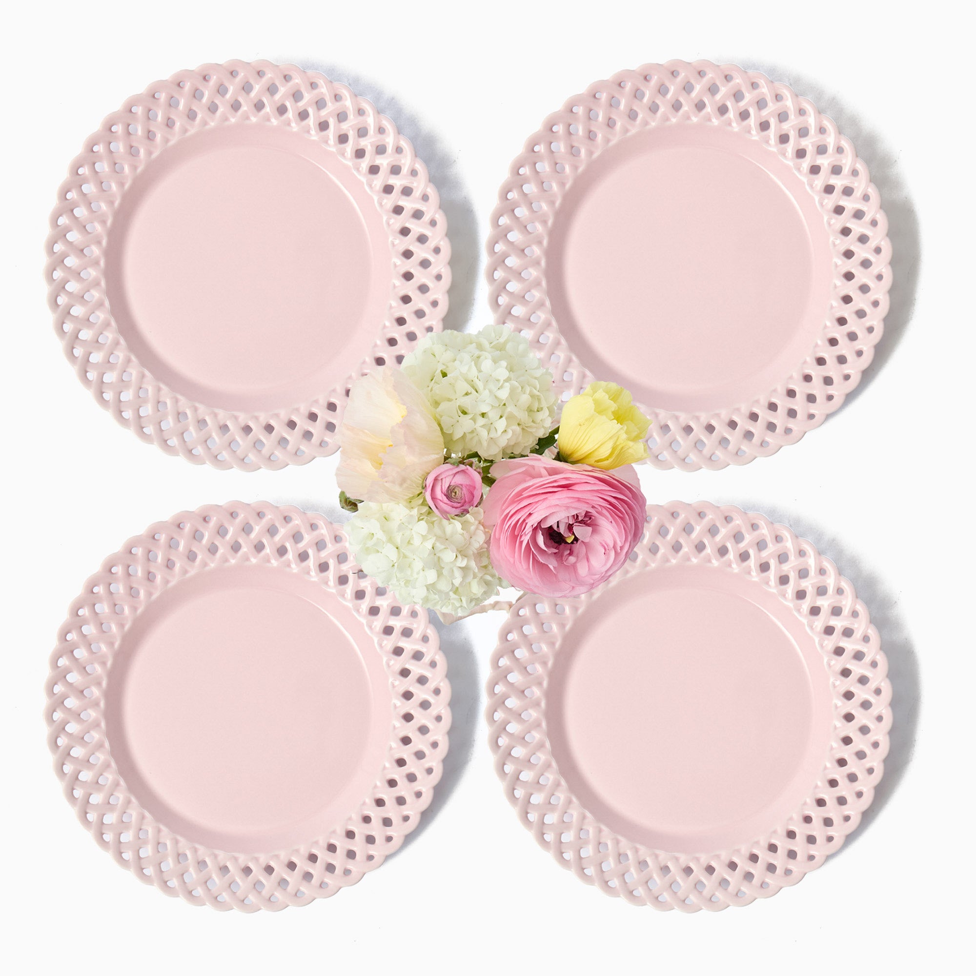 Pink Basketweave Starter Plate (Set of 4)