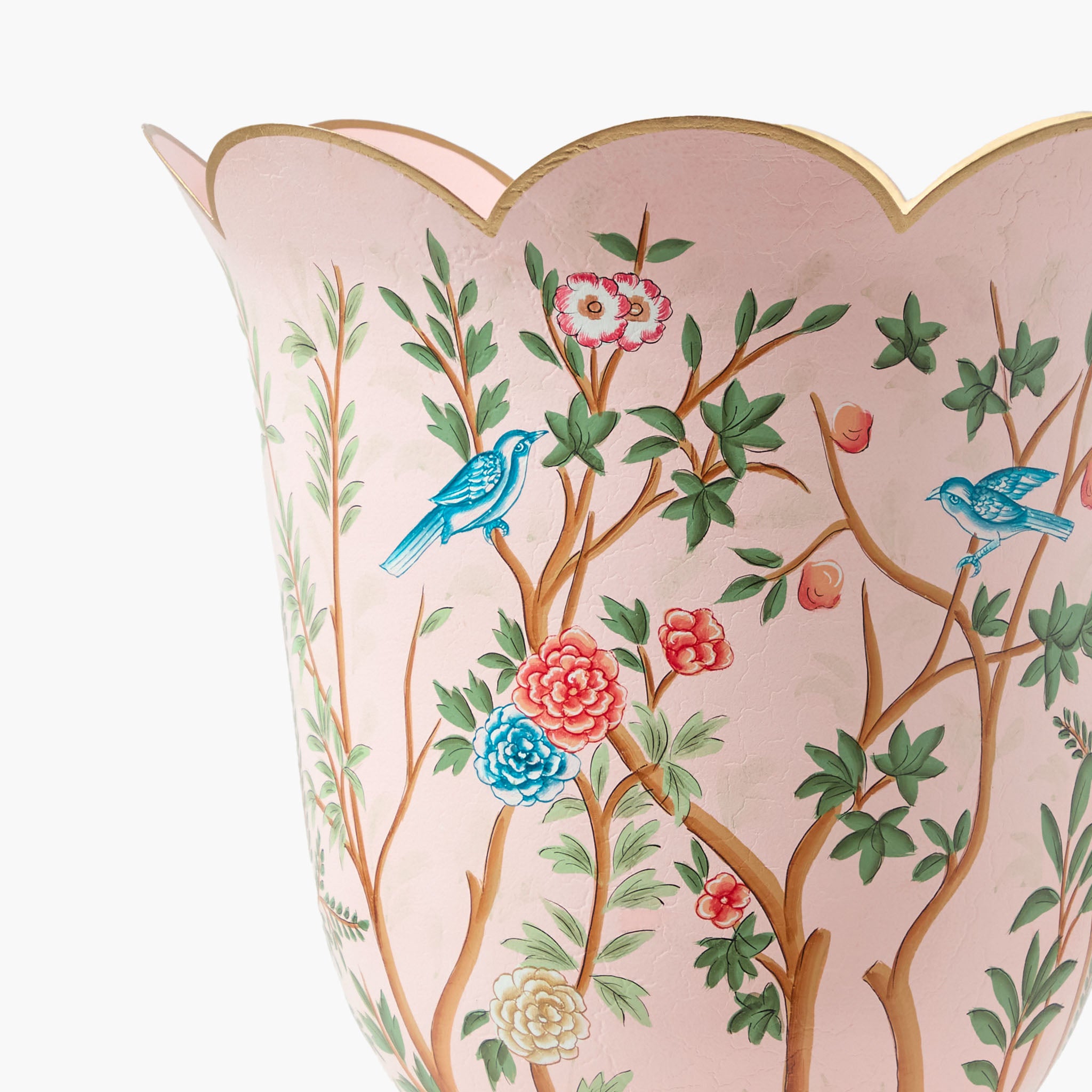 Pink Chinoiserie Tole Urn