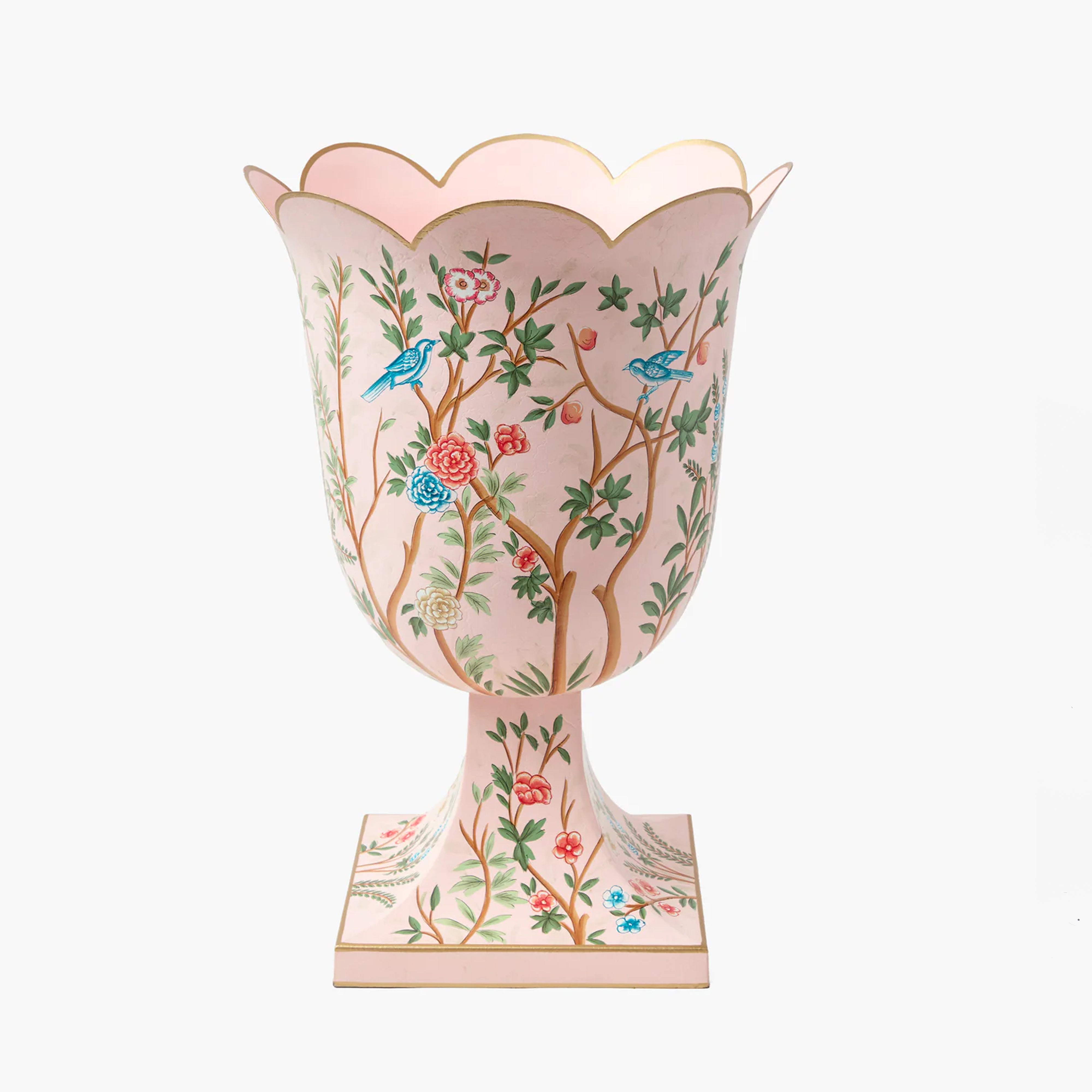 Pink Chinoiserie Tole Urn