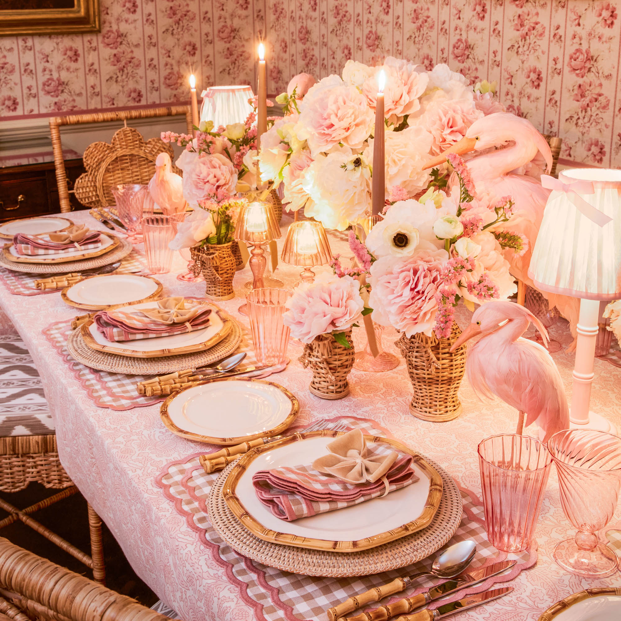 Petal Pink Pheasant Tablecloth