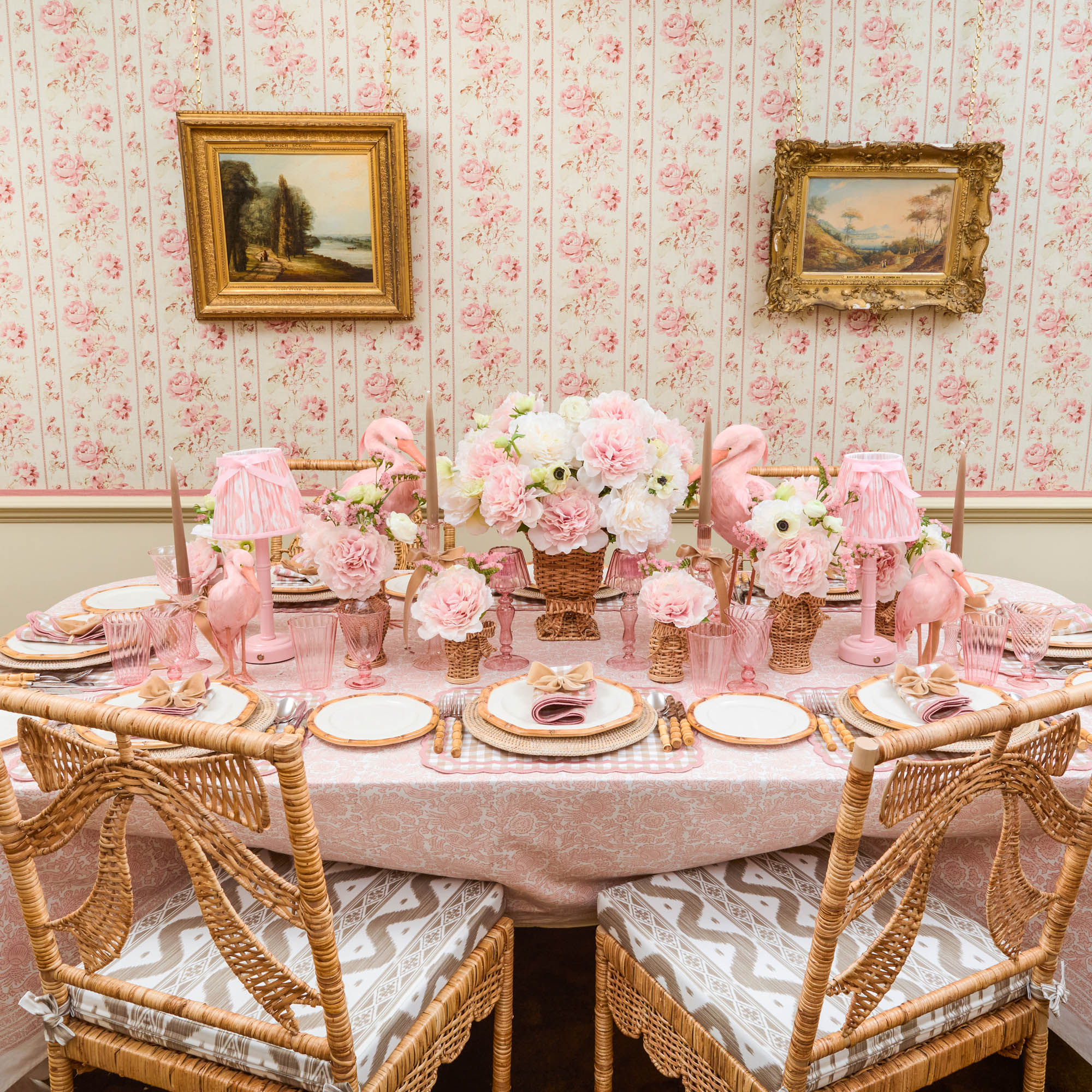 Petal Pink Pheasant Tablecloth