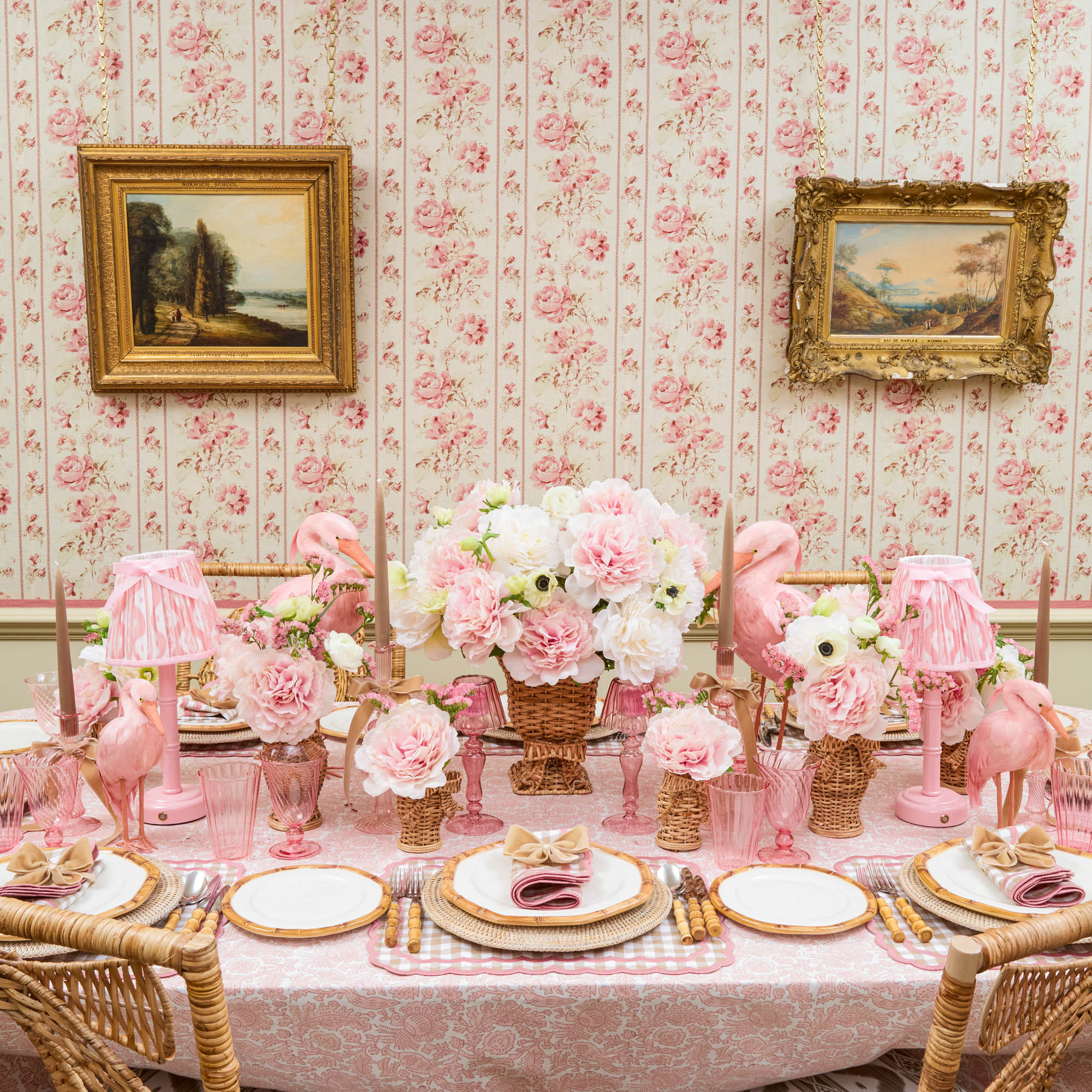 Petal Pink Pheasant Tablecloth
