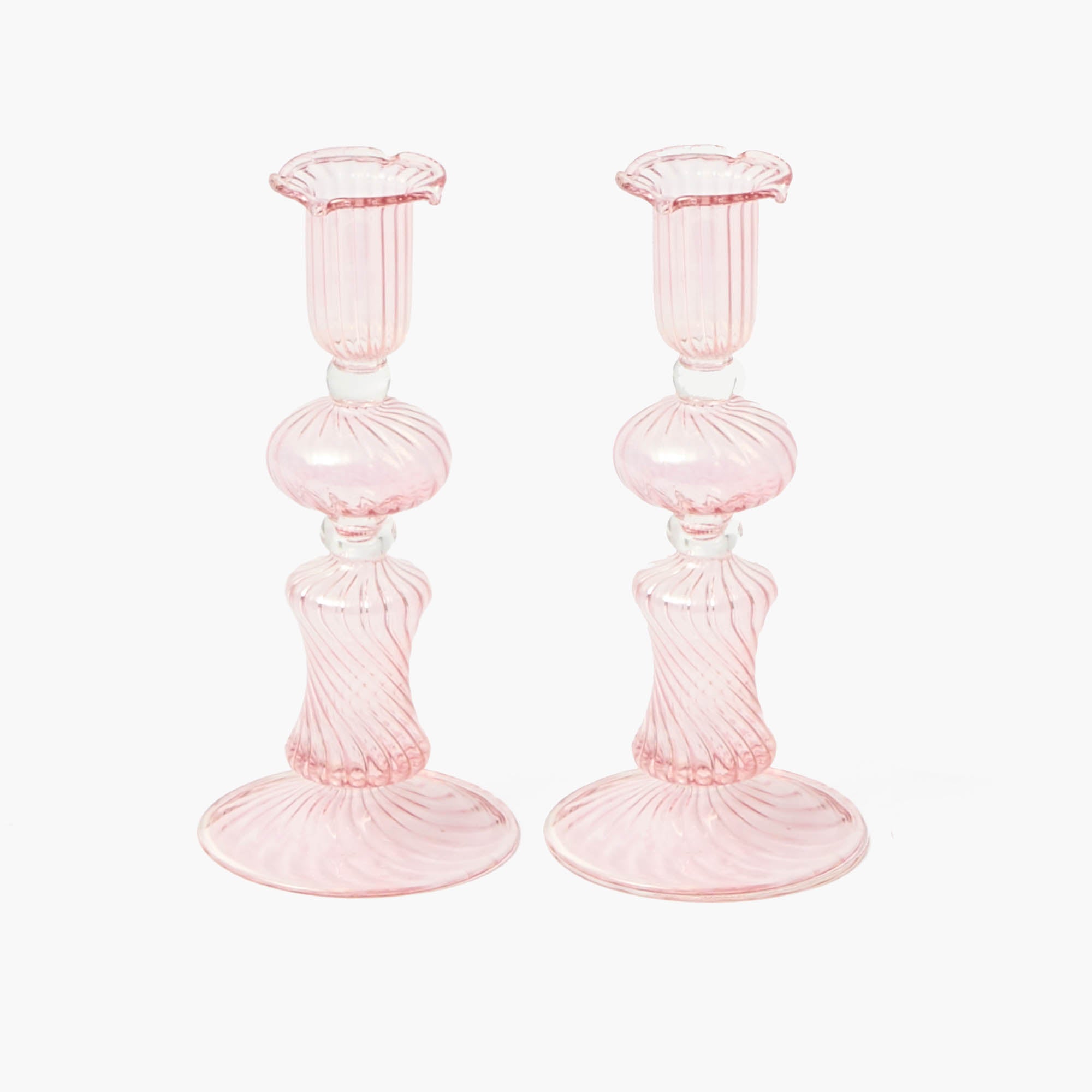 Small Gisele Pink Candle Holder (Pair)