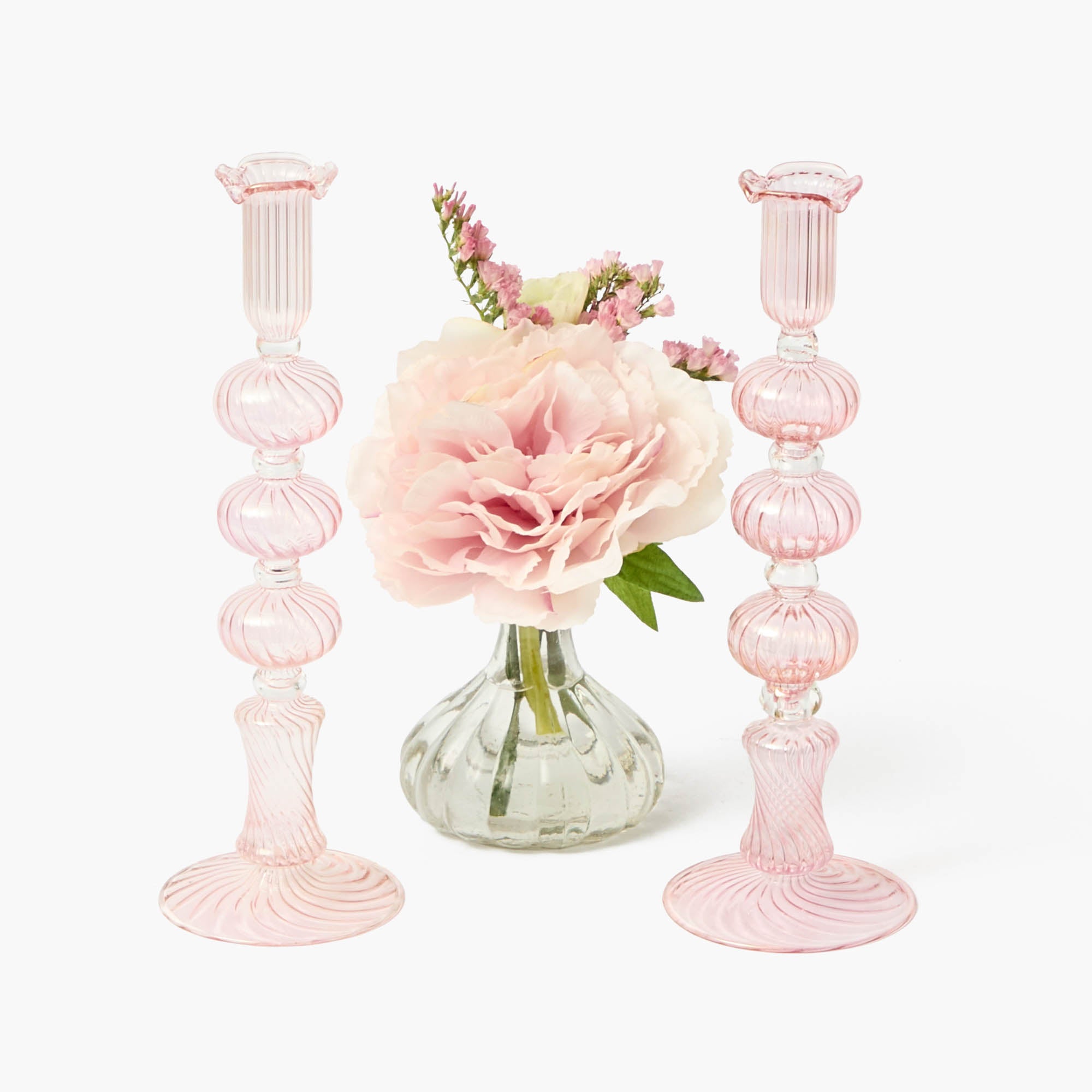 Gisele Pink Candle Holder (Pair)