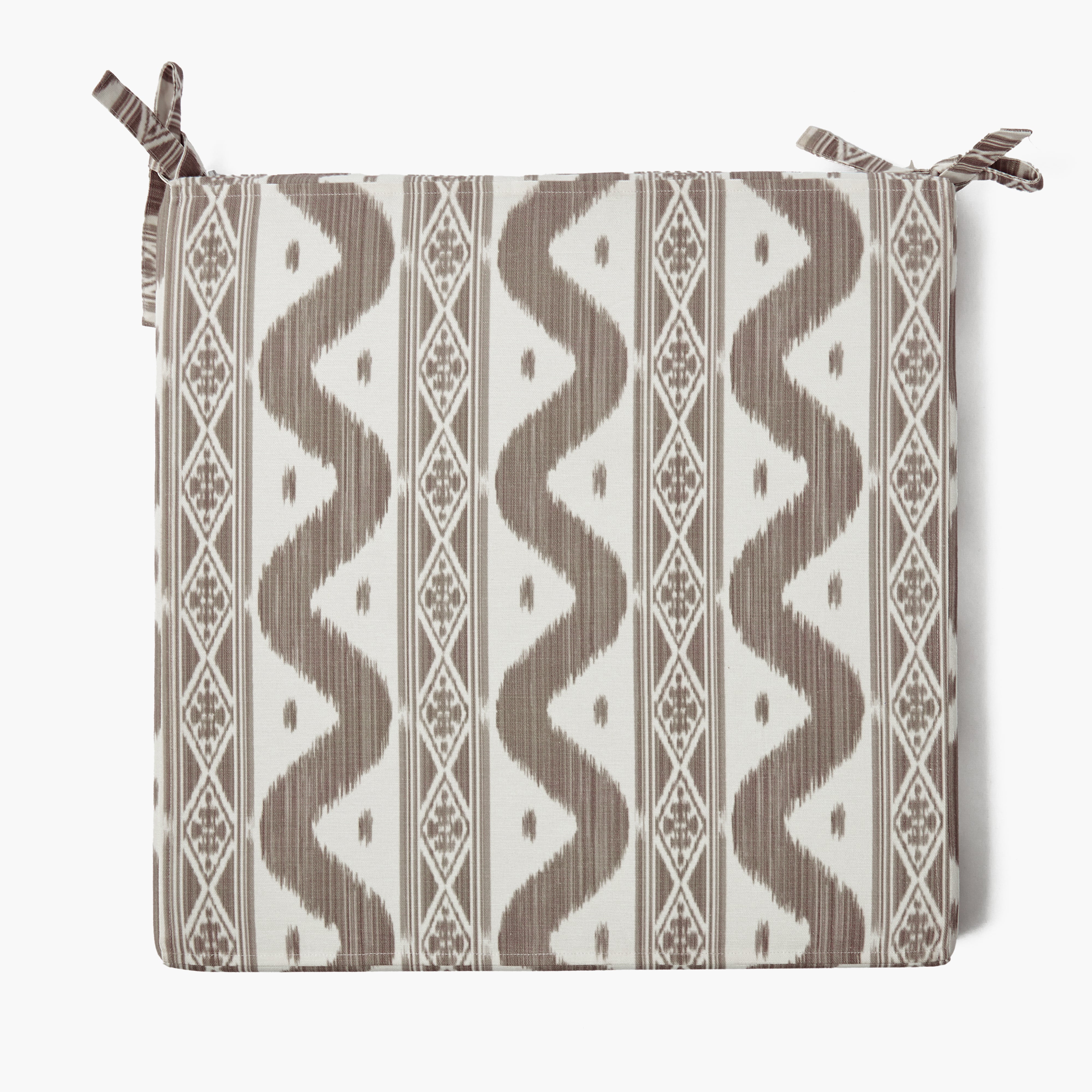 Putty Ikat Seat Pad Cushion