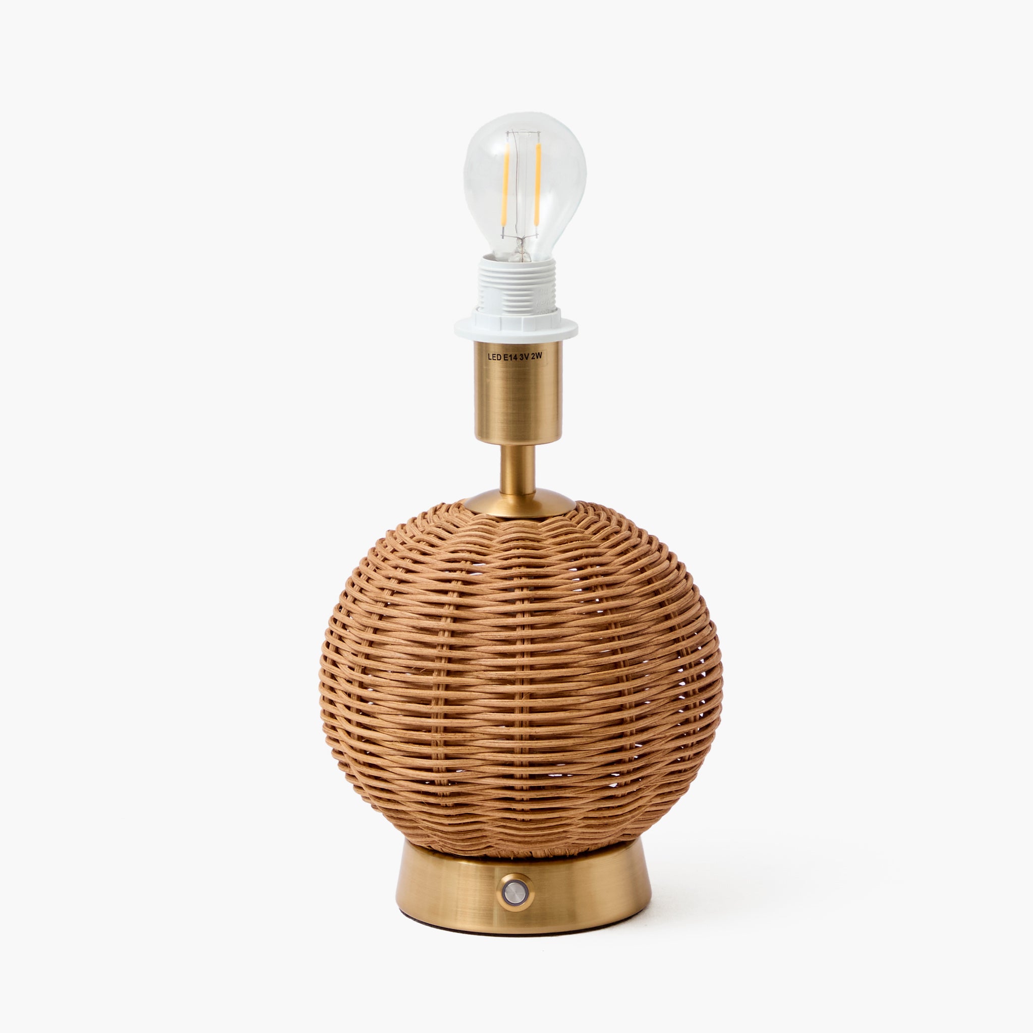 Rattan Ball Rechargeable Lamp with Shade