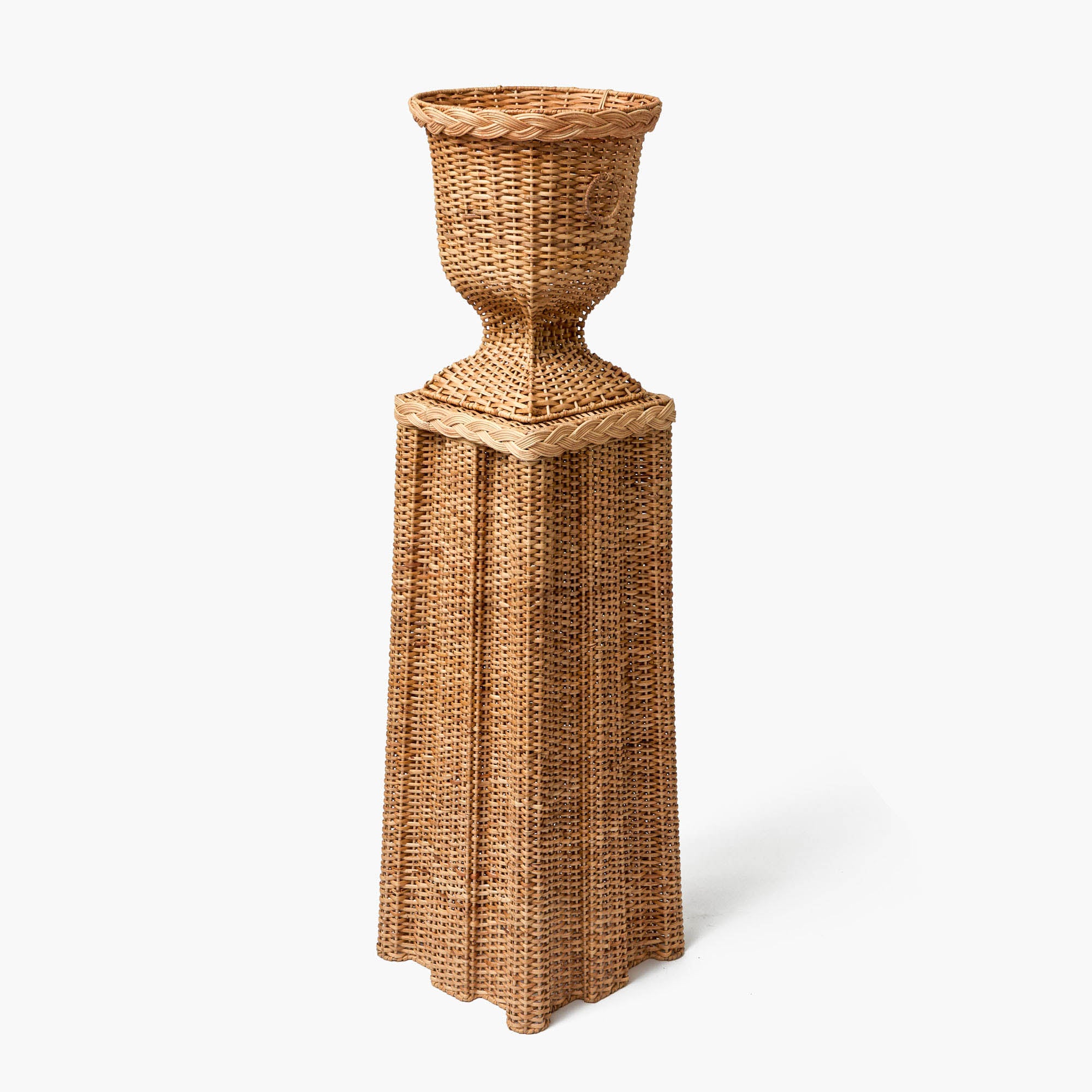 Bettina Rattan Urn & Pedestal
