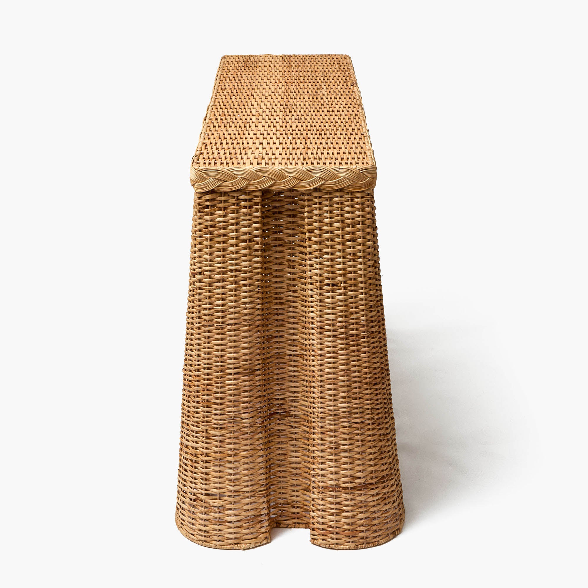 Bettina Box Pleated Rattan Console Table
