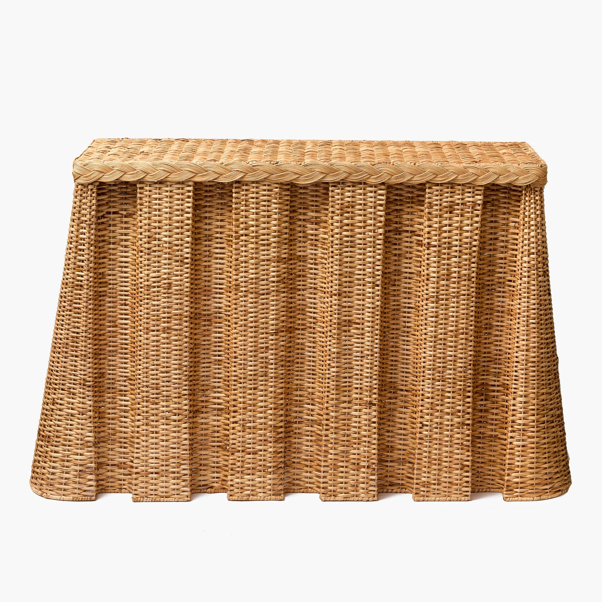 Bettina Box Pleated Rattan Console Table