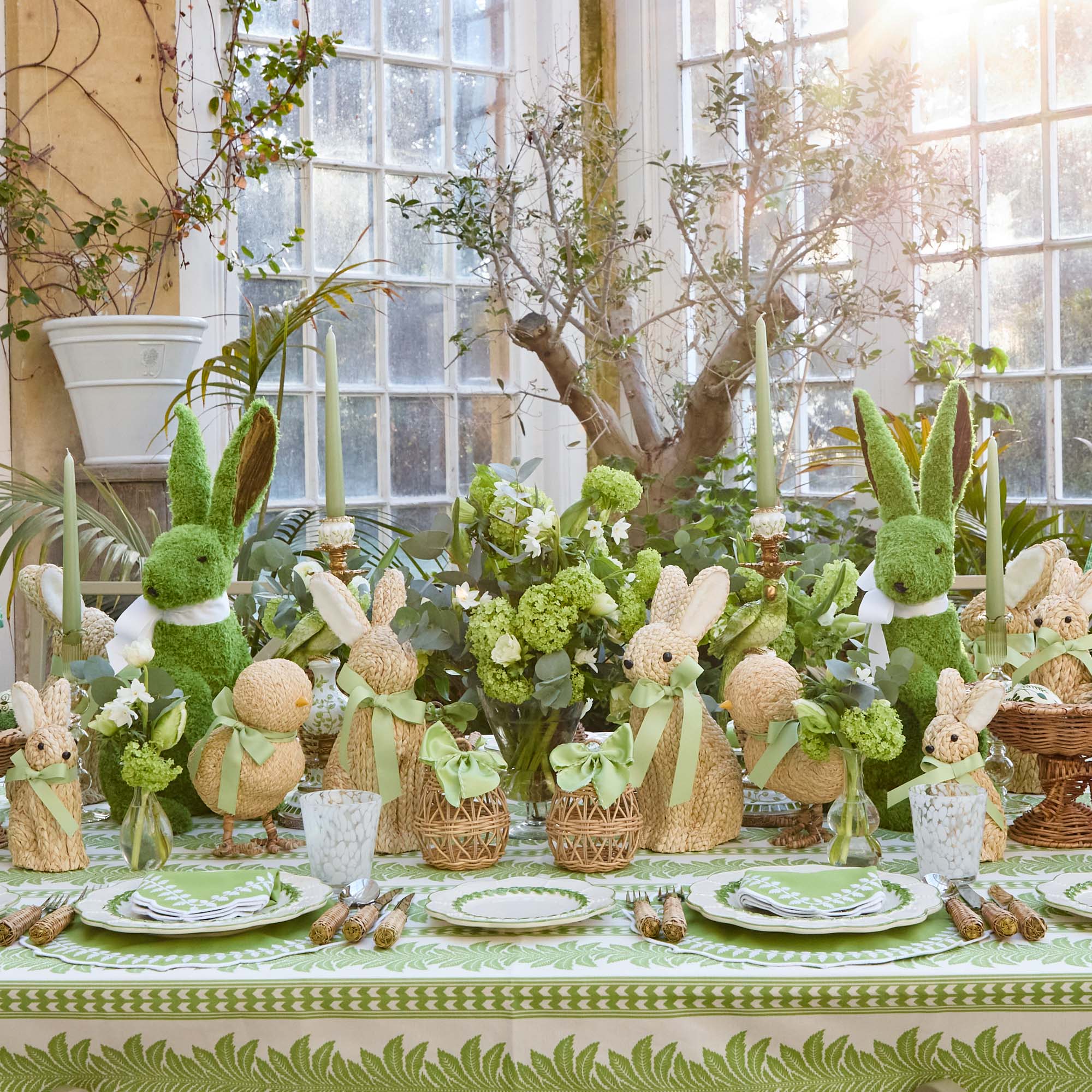 Raffia Rabbit Family