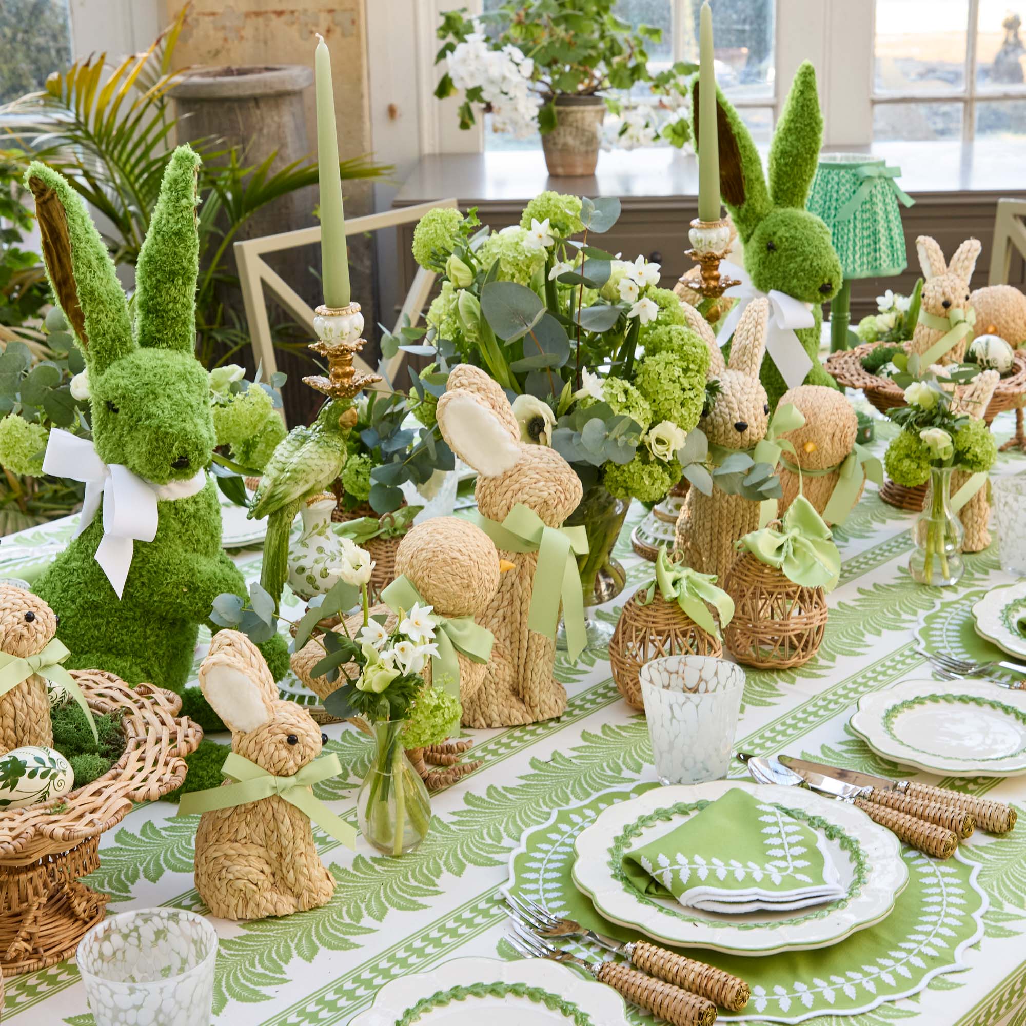 Raffia Rabbit Family