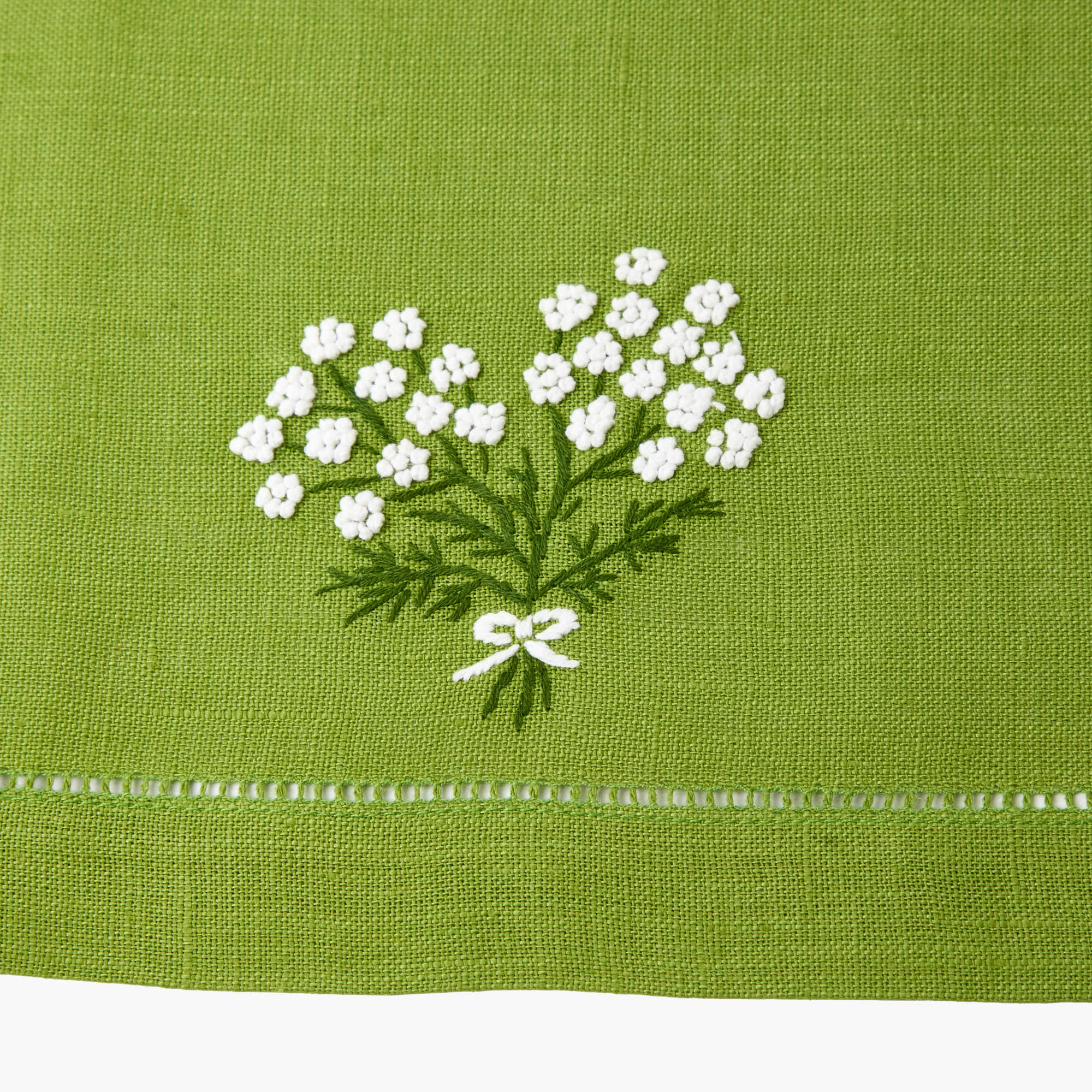 Eloise Green Linen Placemats & Hydrangea Napkins (Set of 4)
