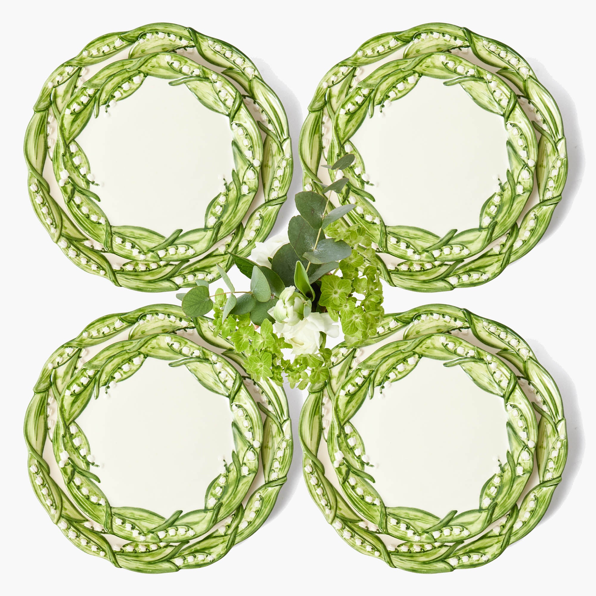 Lily of the Valley Dinner & Starter Plates (Set of 4)