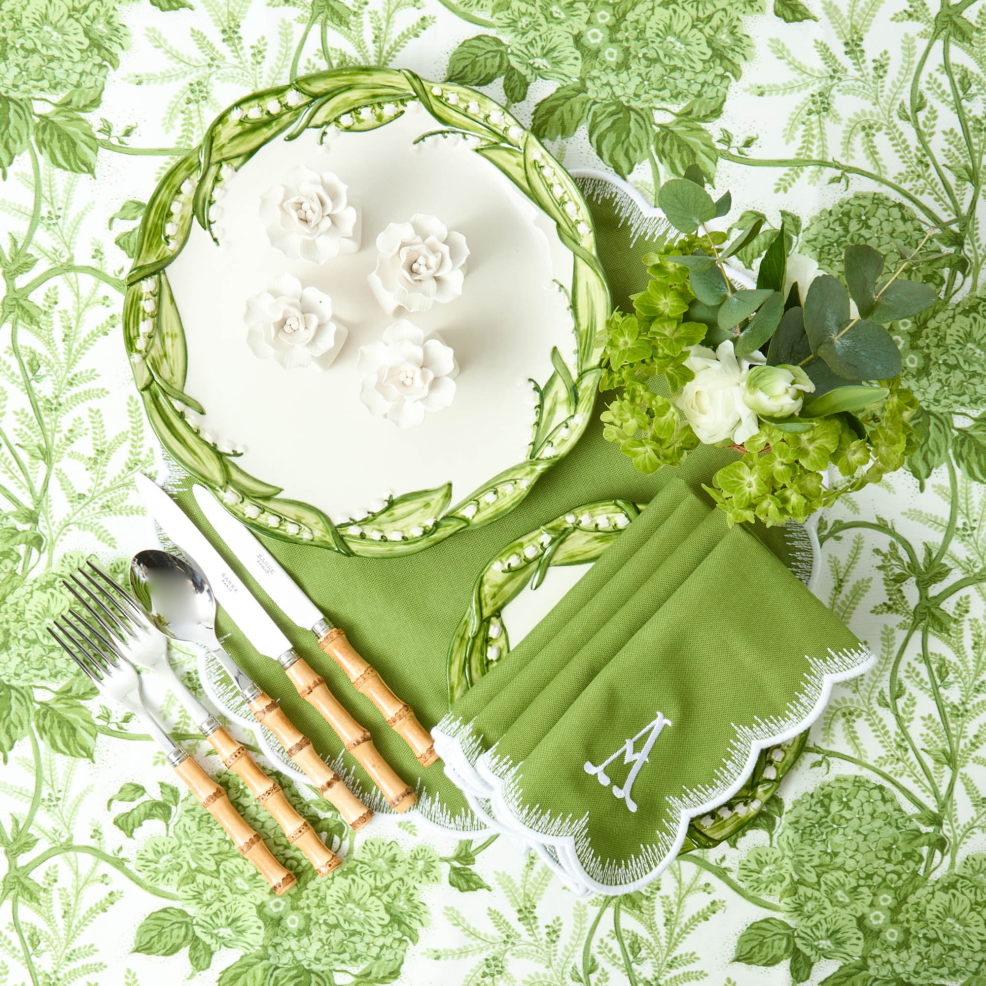 Green Lady Isabella's Garden Tablecloth