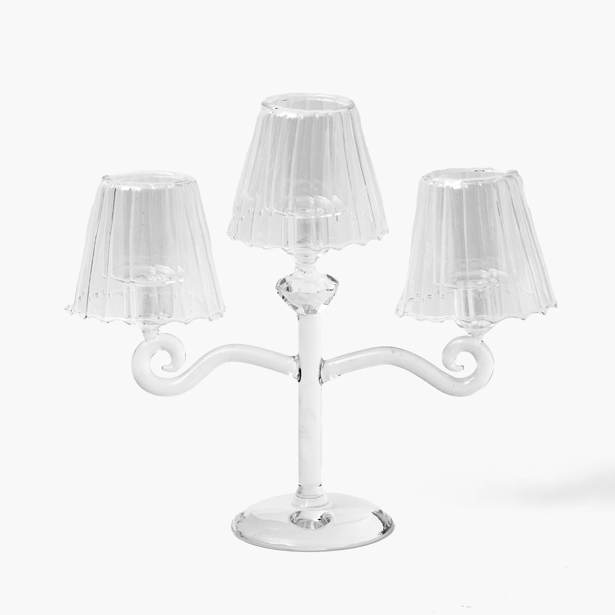 Glass Lantern Tealight Candleabra