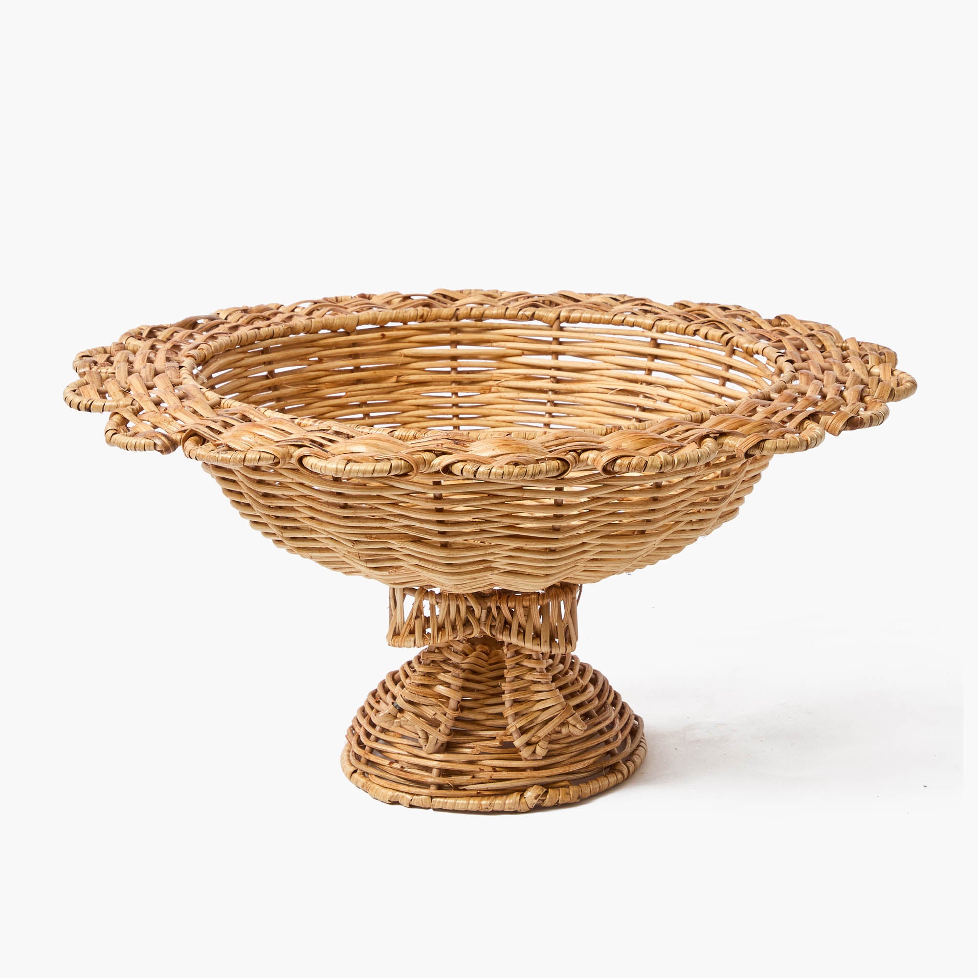 Luciana Bow Rattan Scalloped Bowl