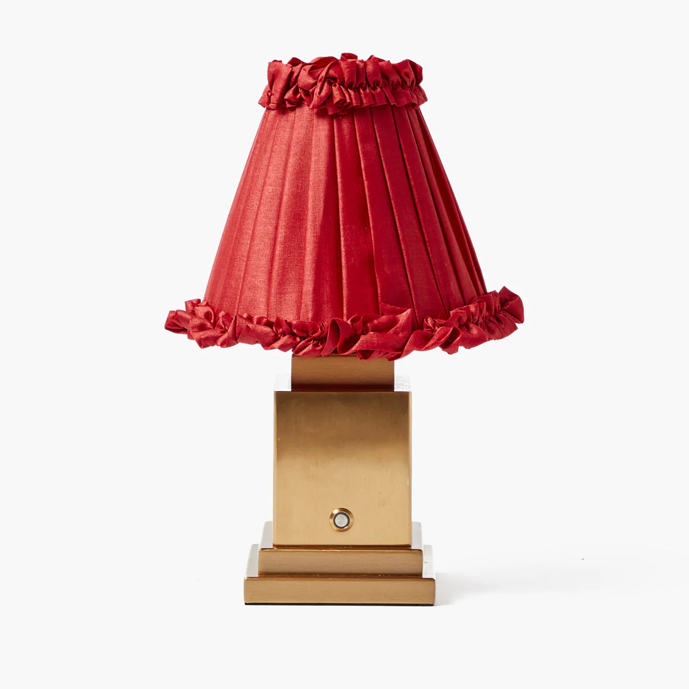 Red Frilled Silk Lampshade (18cm)