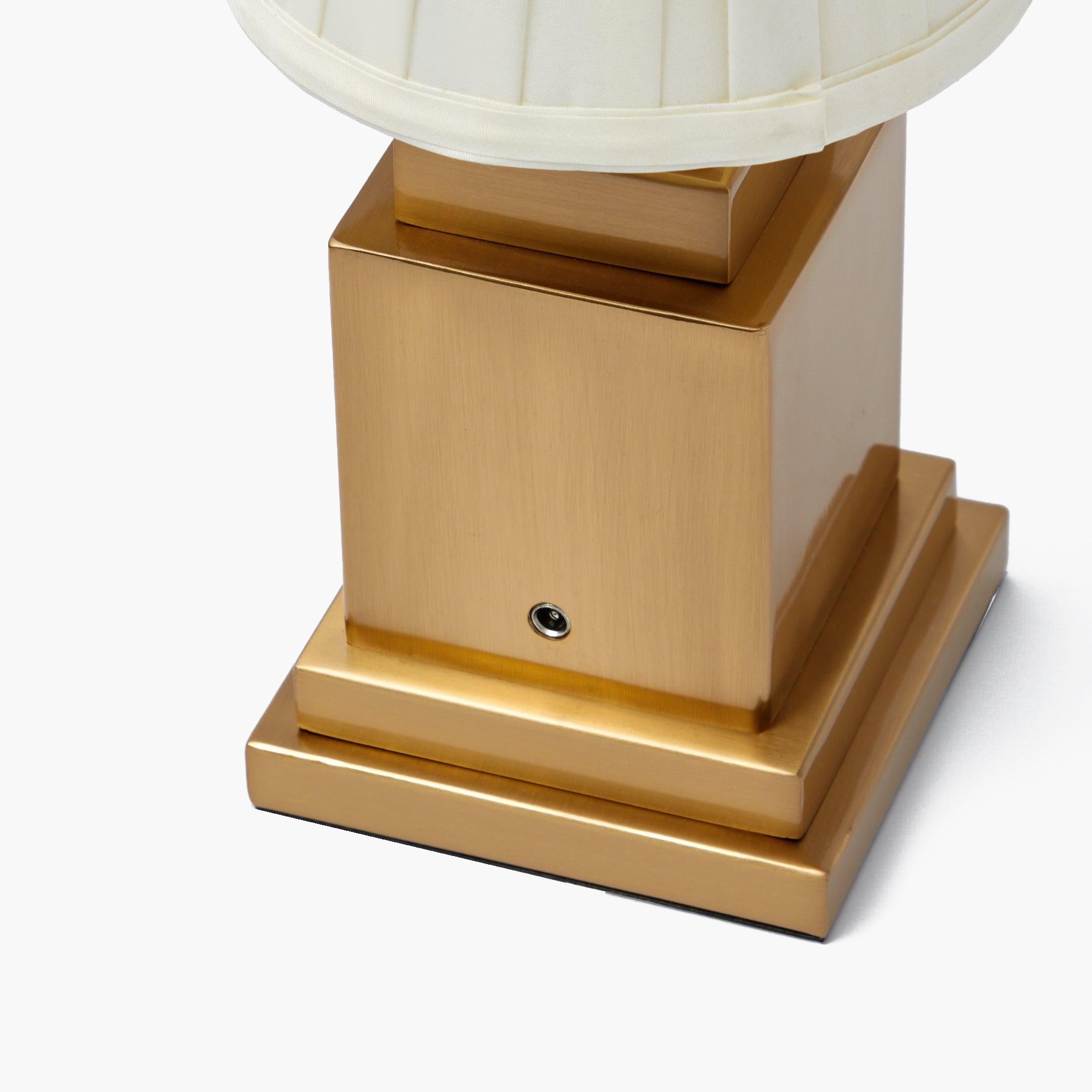 Square Rechargeable Lamp with Cream Shade (15cm)