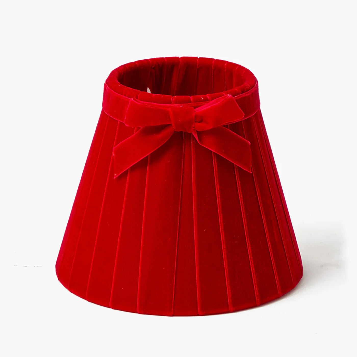 Red pleated skirt with a bow on a white background