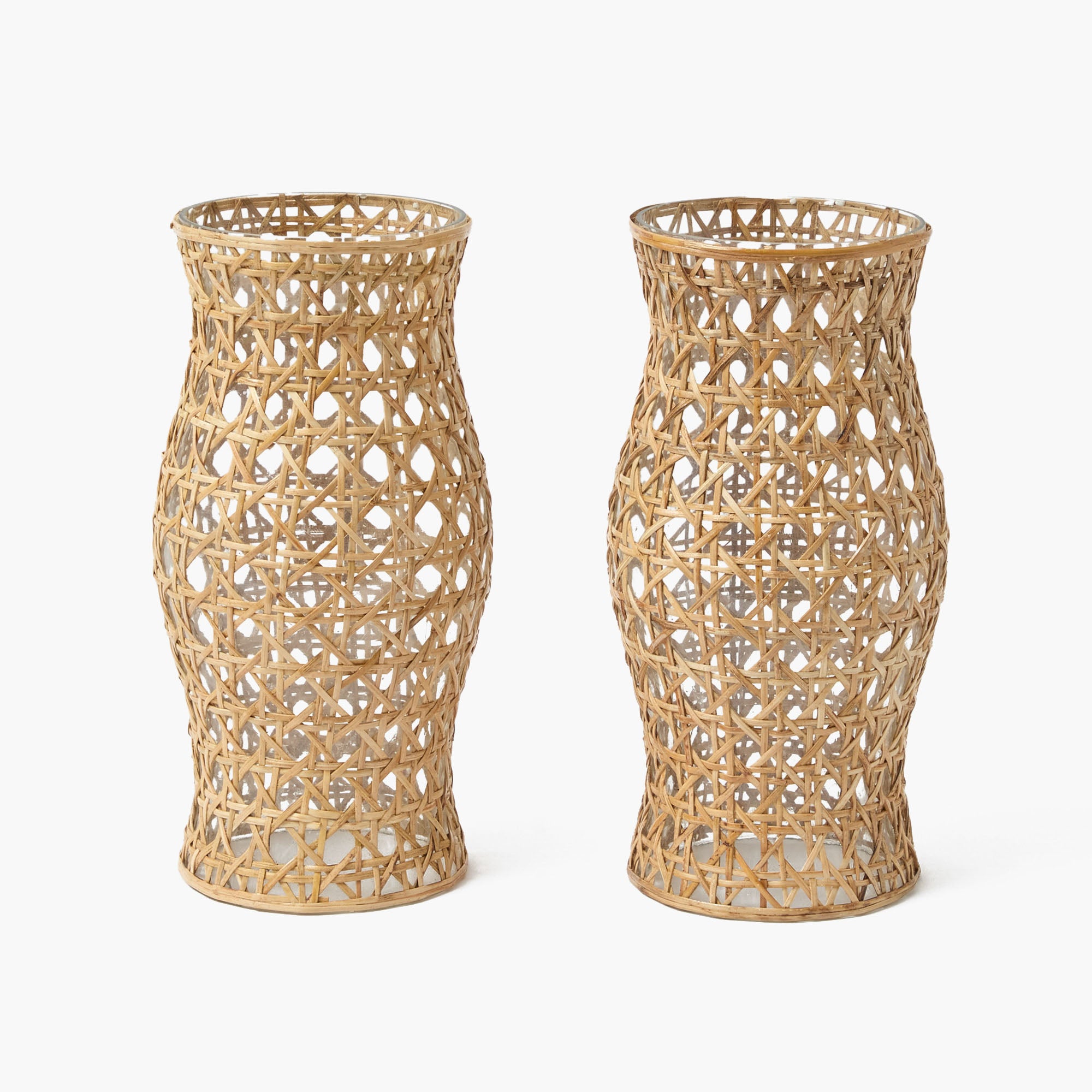 Rattan Hurricane Lantern (Pair)