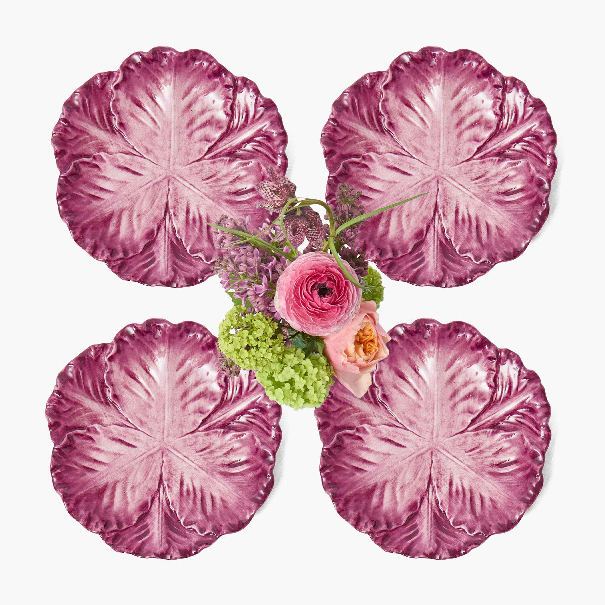 Serena Aubergine Cabbage Starter Plates (Set of 4)