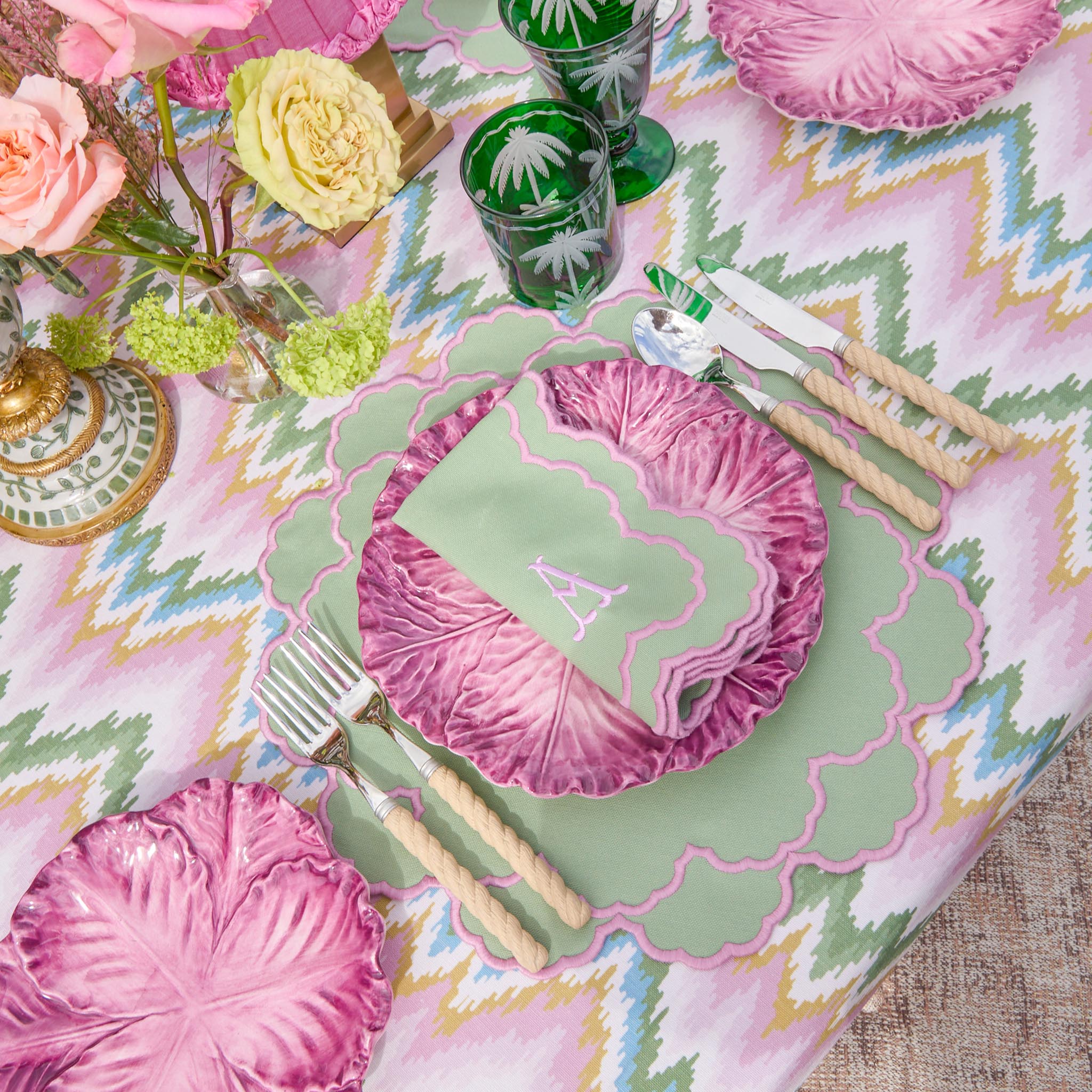 Serena Aubergine Cabbage Starter Plates (Set of 4)