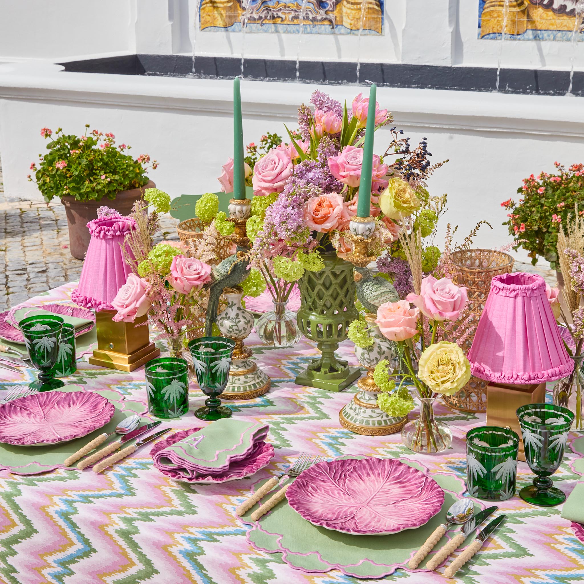 Pink Frilled Silk Lampshade (18cm)