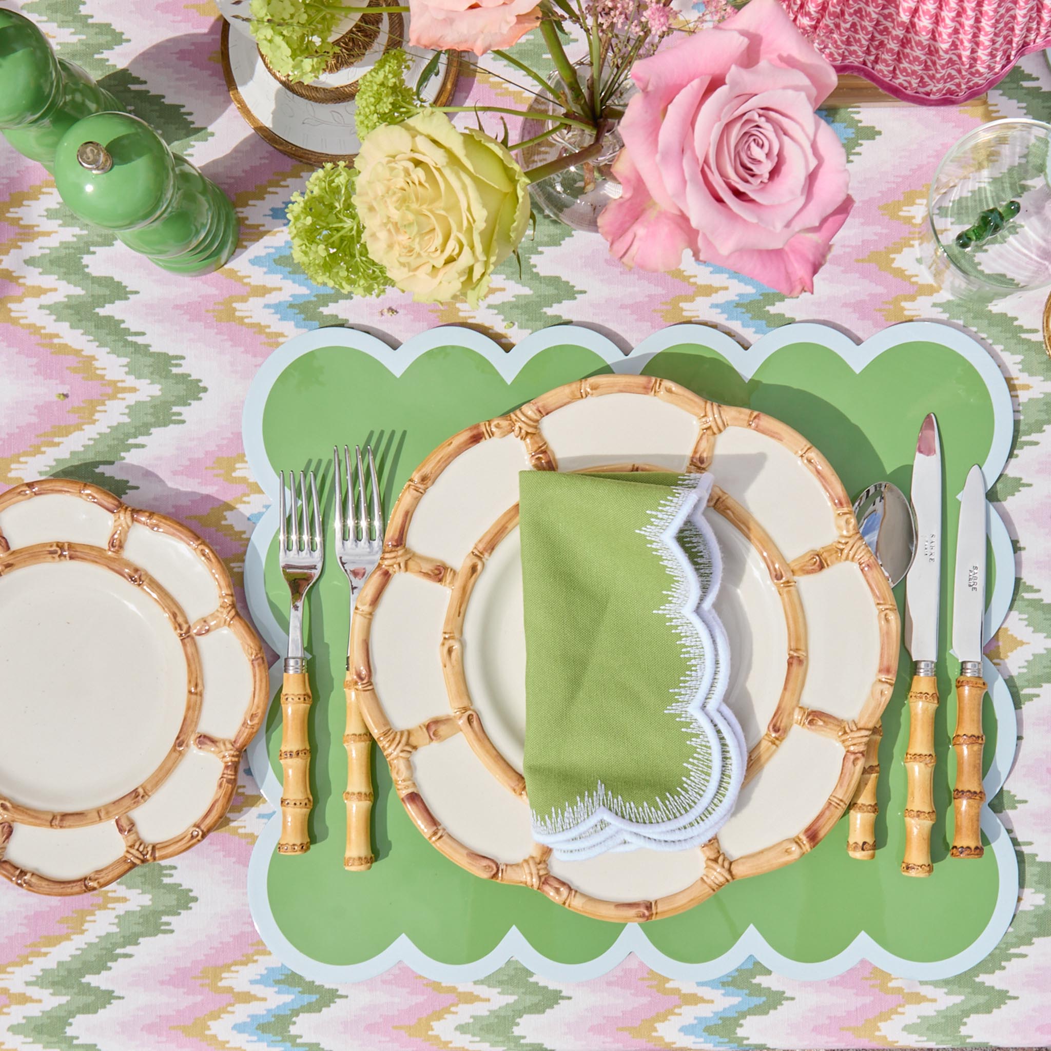 Petal Bamboo Ceramic Dinner & Starter Plates (Set of 8)