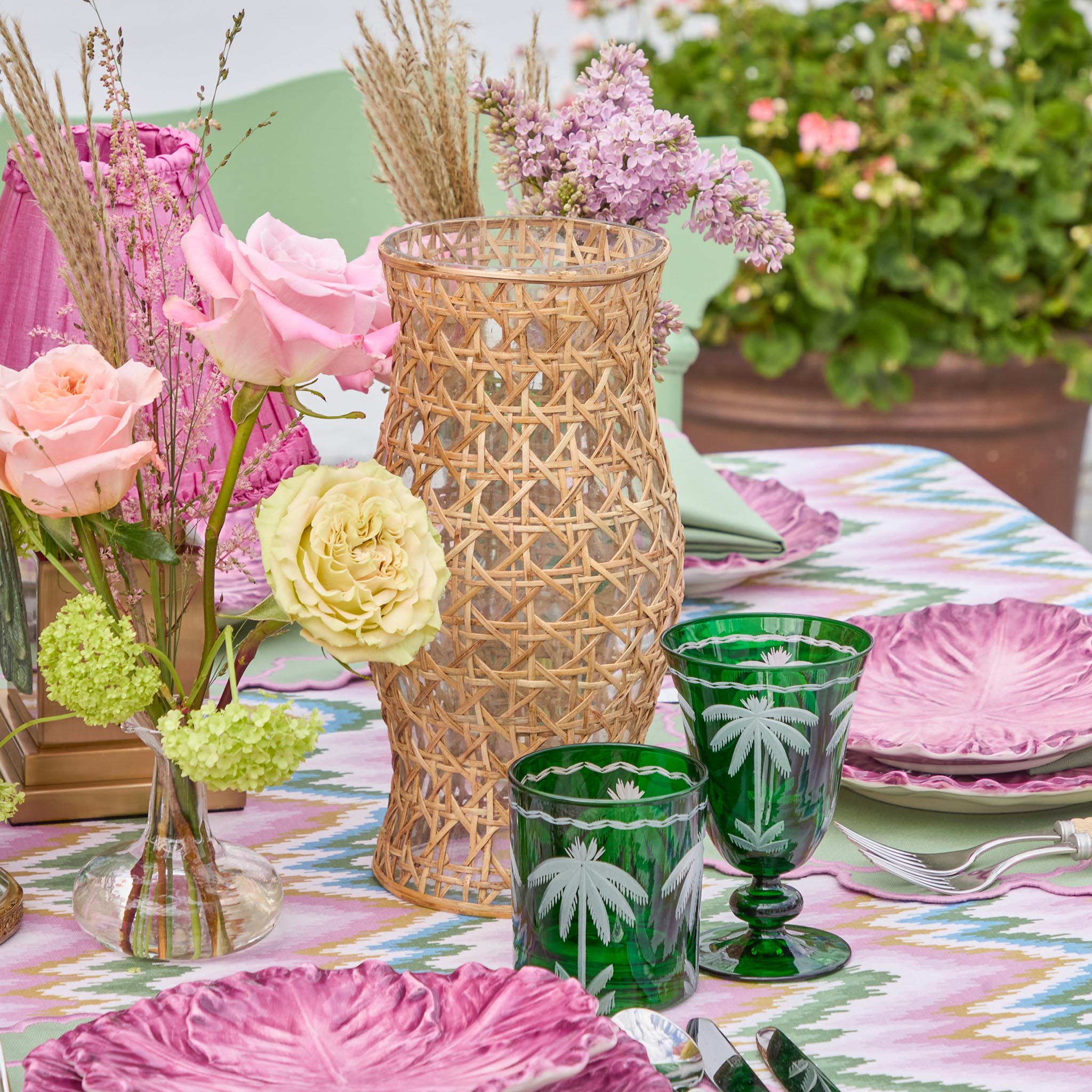 Rattan Hurricane Lantern (Pair)