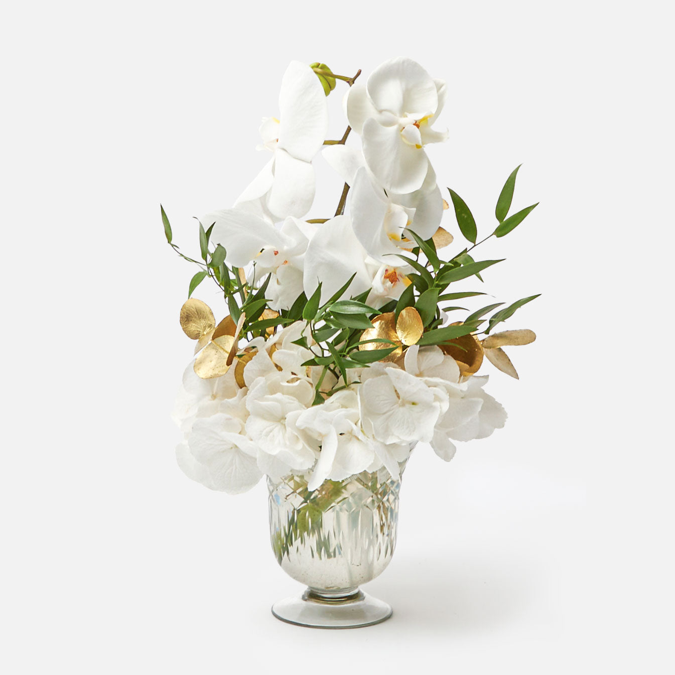 Scalloped Engraved Glass Vase