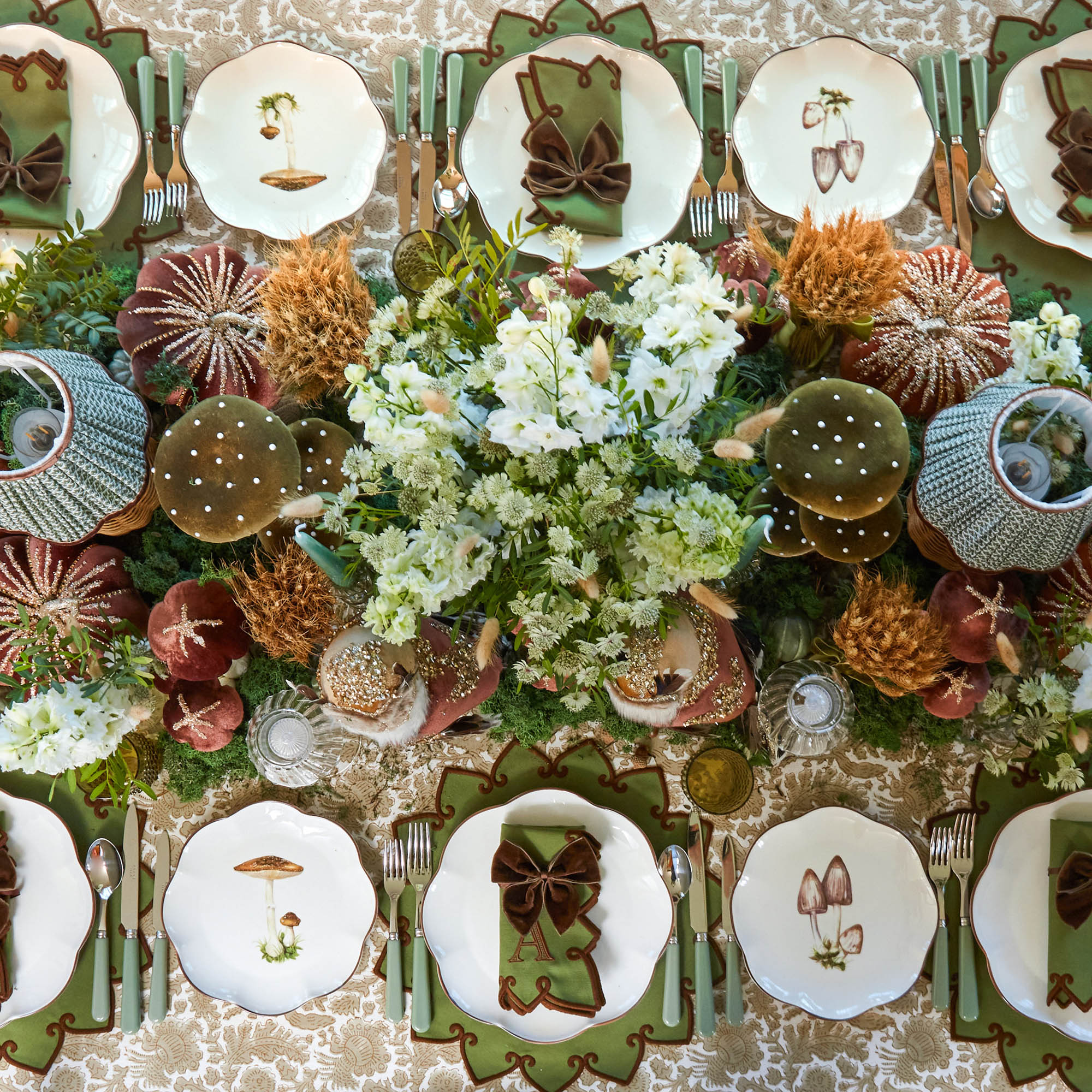 Angelina Forest Green & Brown Placemats (Set of 4)