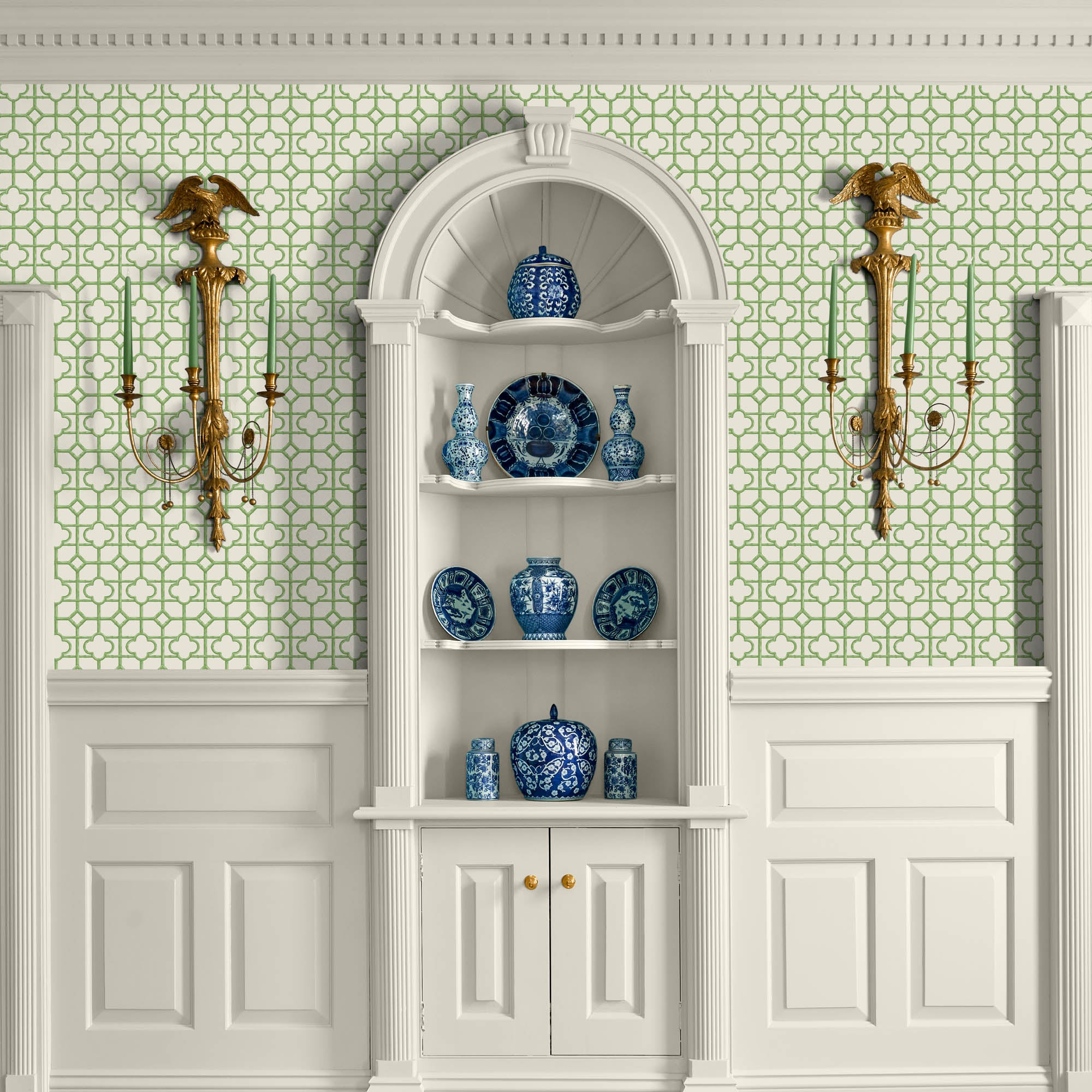 Green Shaded Bamboo Wallpaper