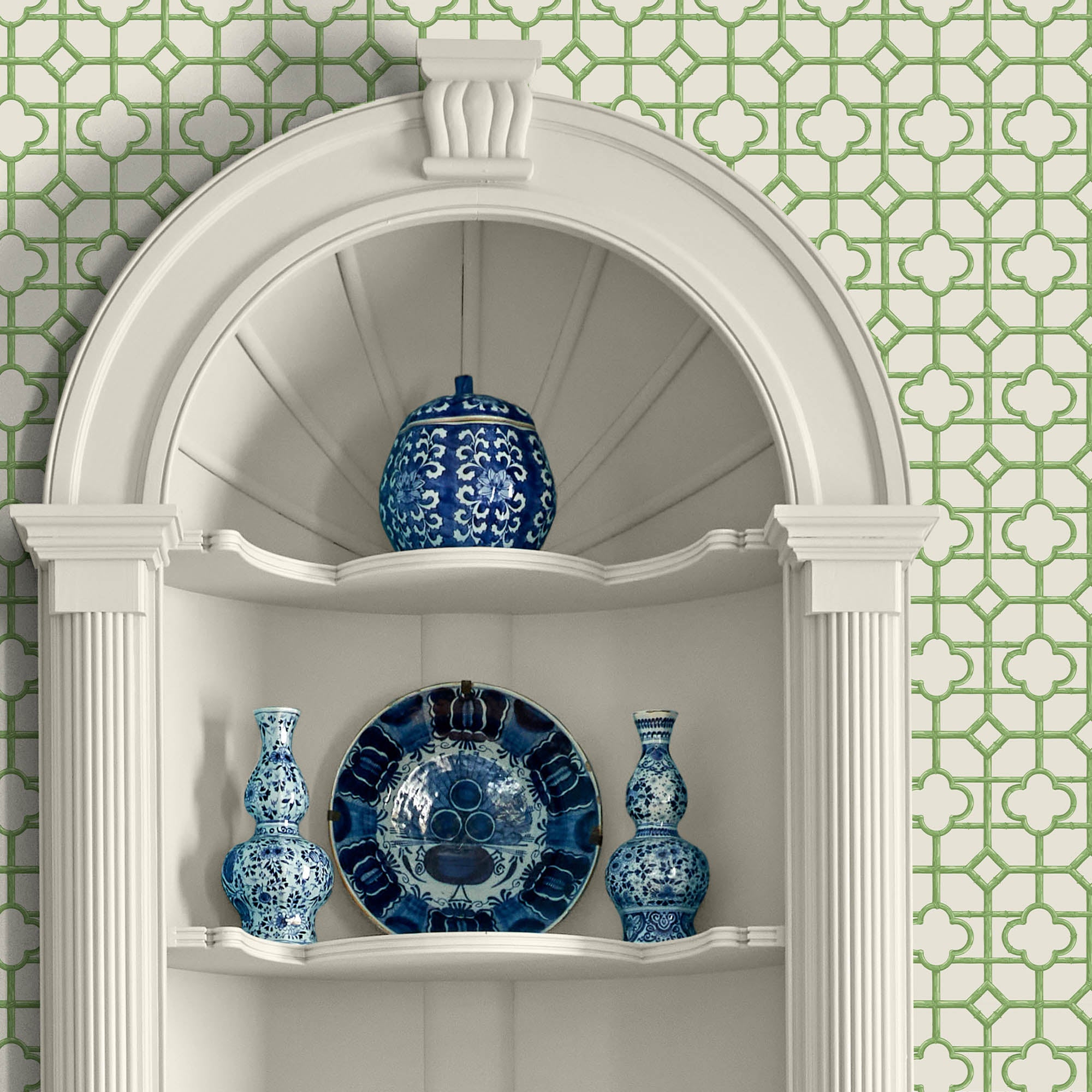 Green Shaded Bamboo Wallpaper