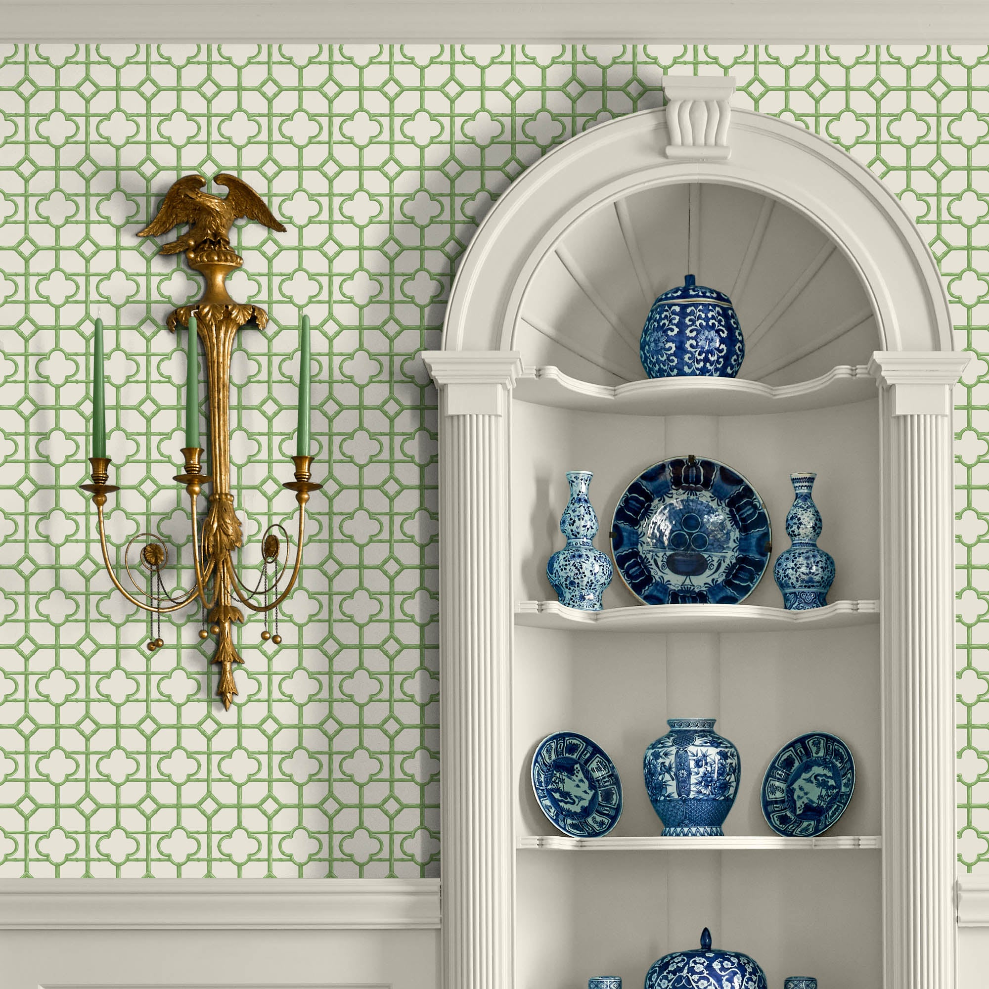 Green Shaded Bamboo Wallpaper