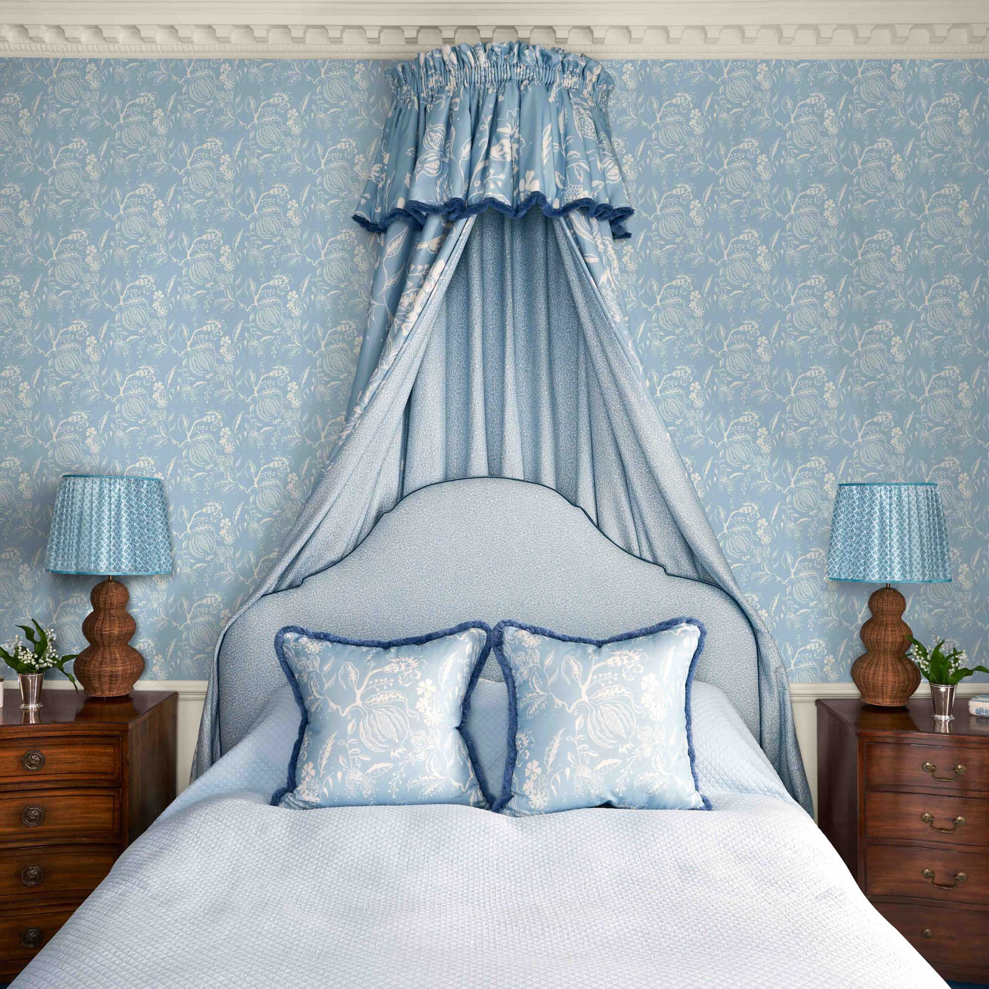 Soft Blue Lotus Lampshade (40cm)