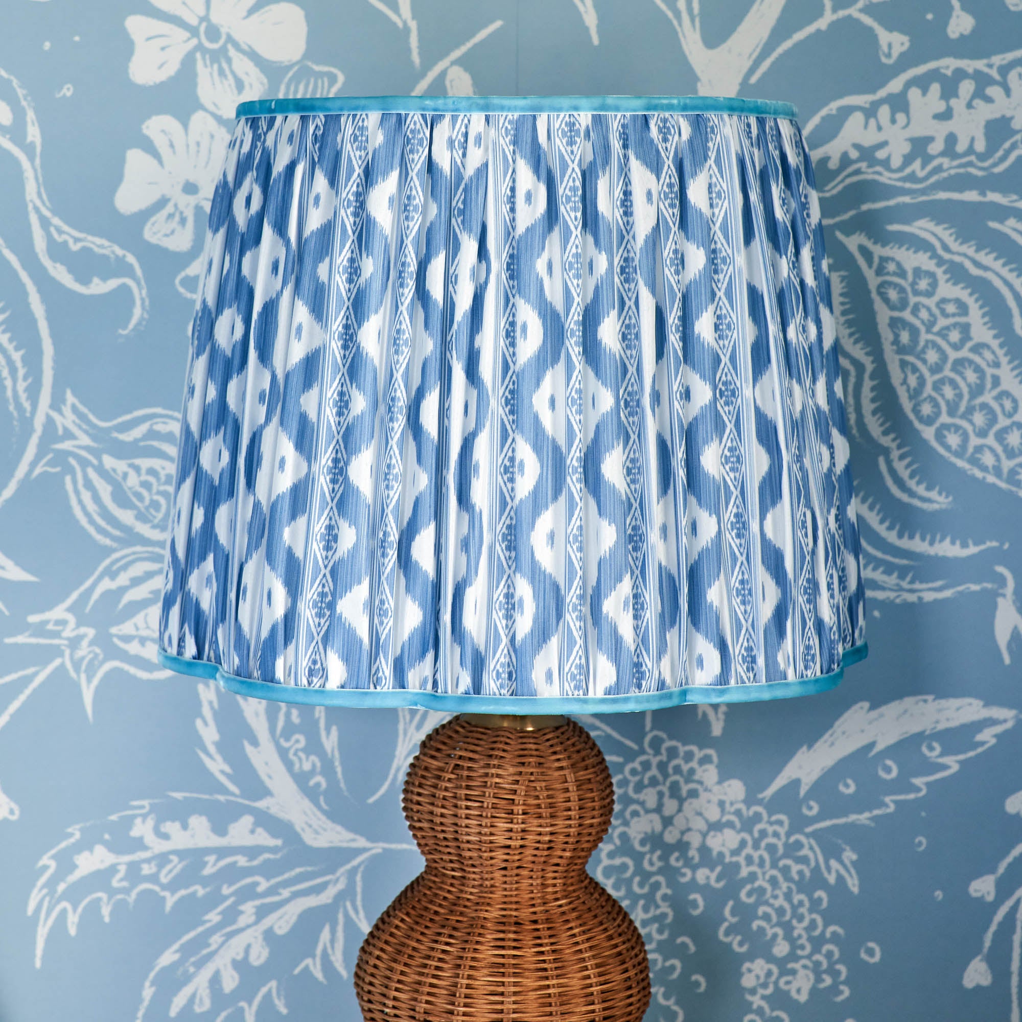 Blue Ikat Lampshade (40cm)