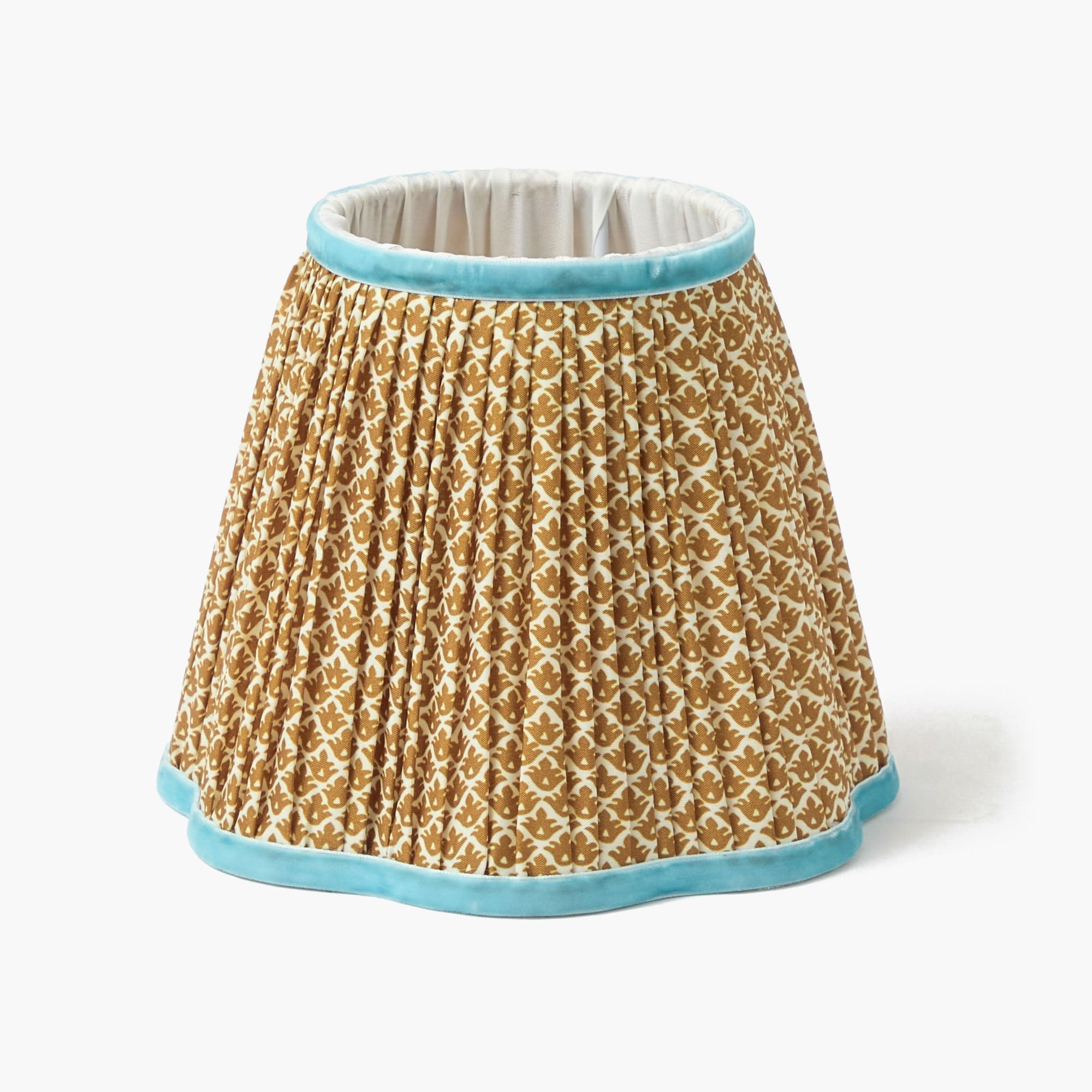 Caramel & Blue Lotus Lampshade (18cm)