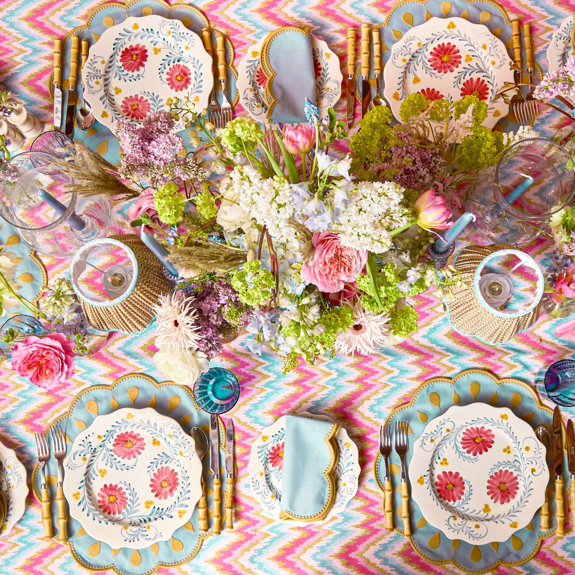 Bettina Blue & Caramel Placemats (Set of 4)