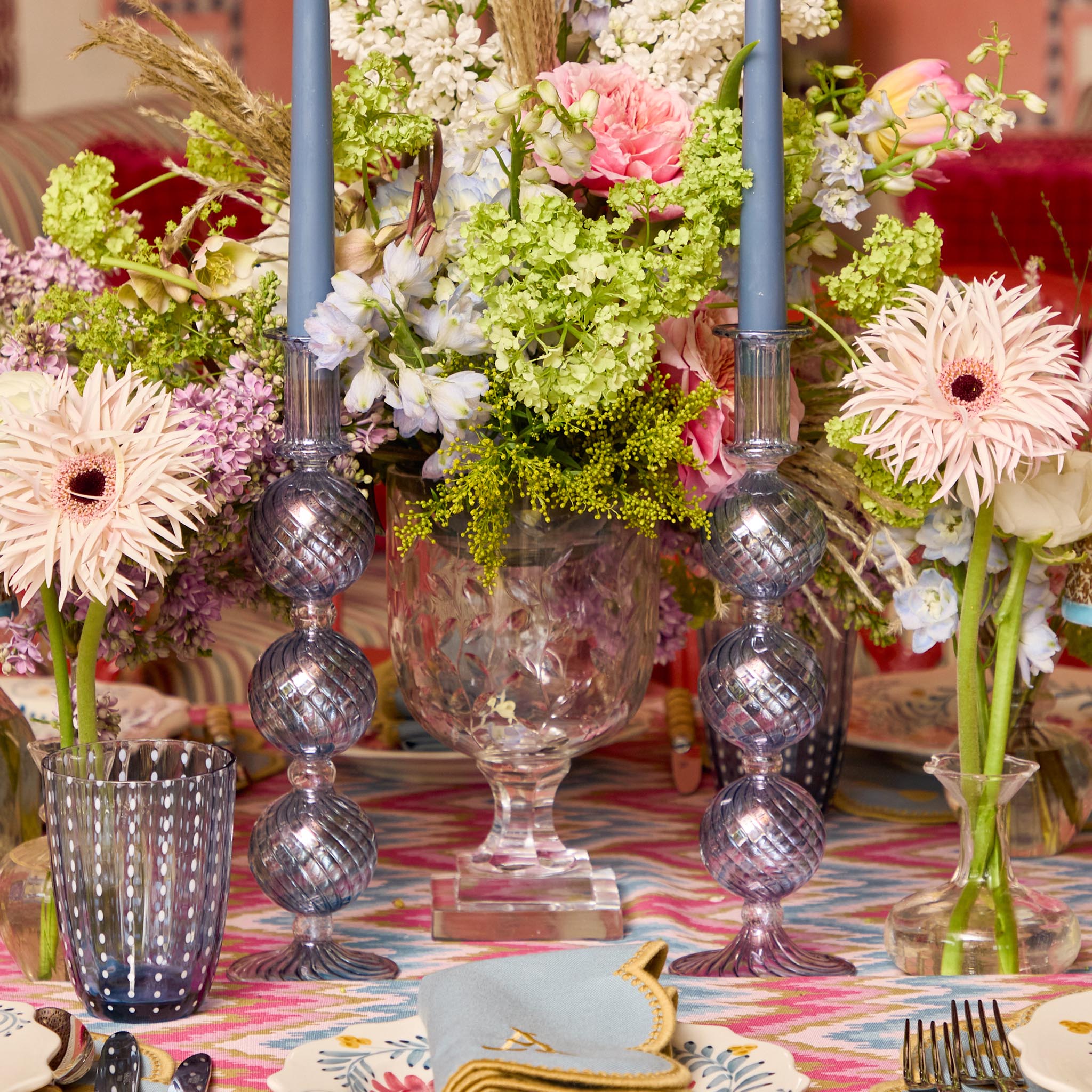 Camille Azure Candle Set (Dusty Blue)