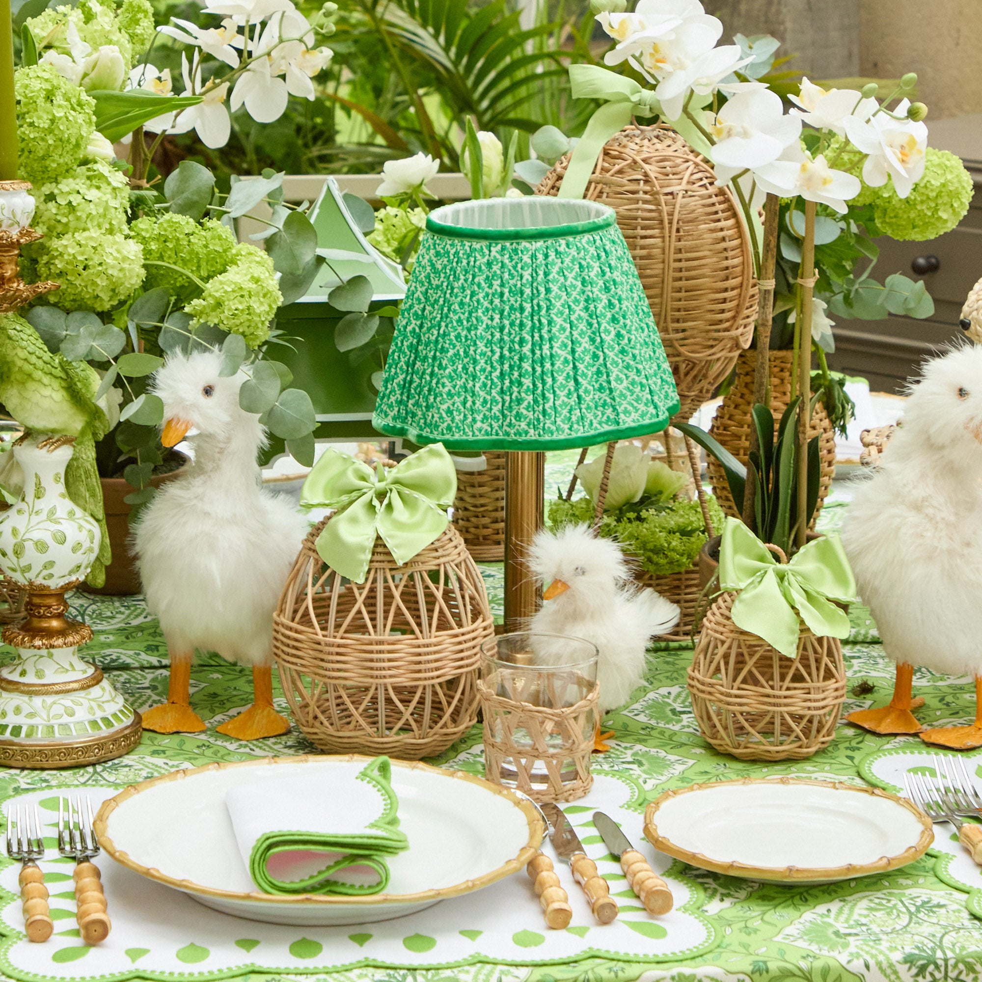 Green Lotus Lampshade (22cm)