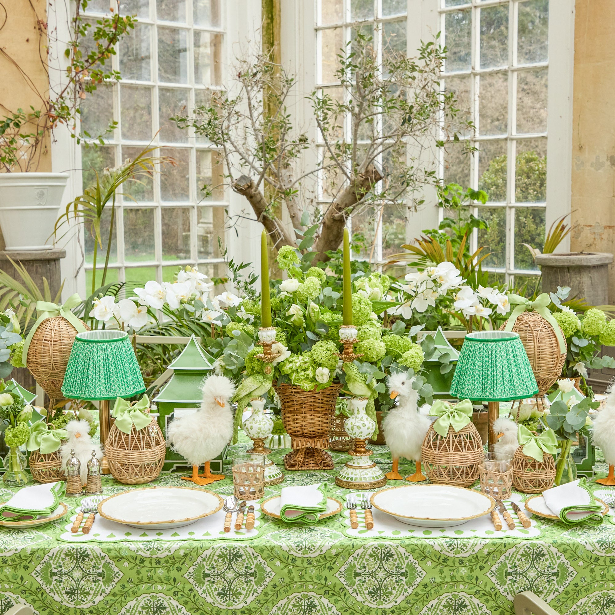 Green Lotus Lampshade (22cm)