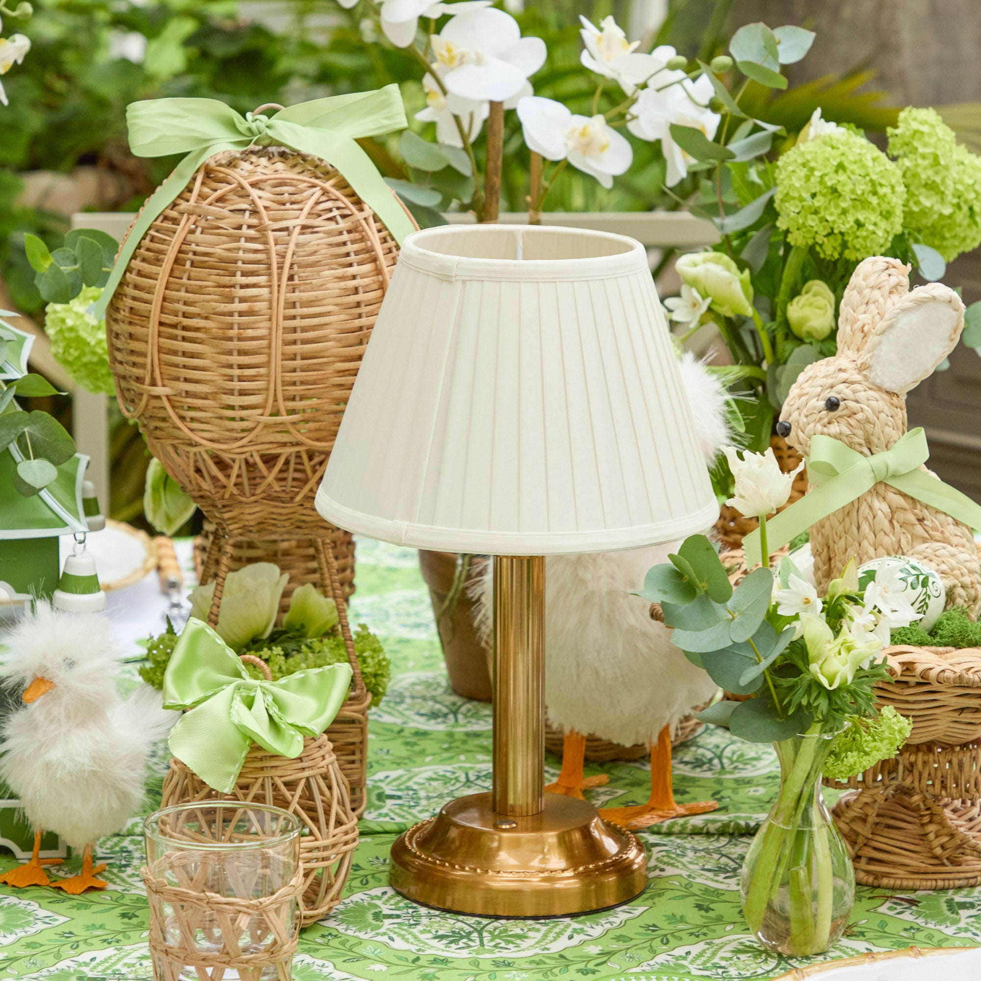 Corinthian Rechargeable Lamp with Cream Shade (22cm)