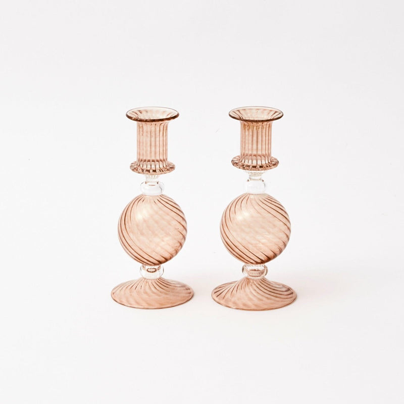 Small Camille Chestnut Candle Holder (Pair) - Mrs. Alice