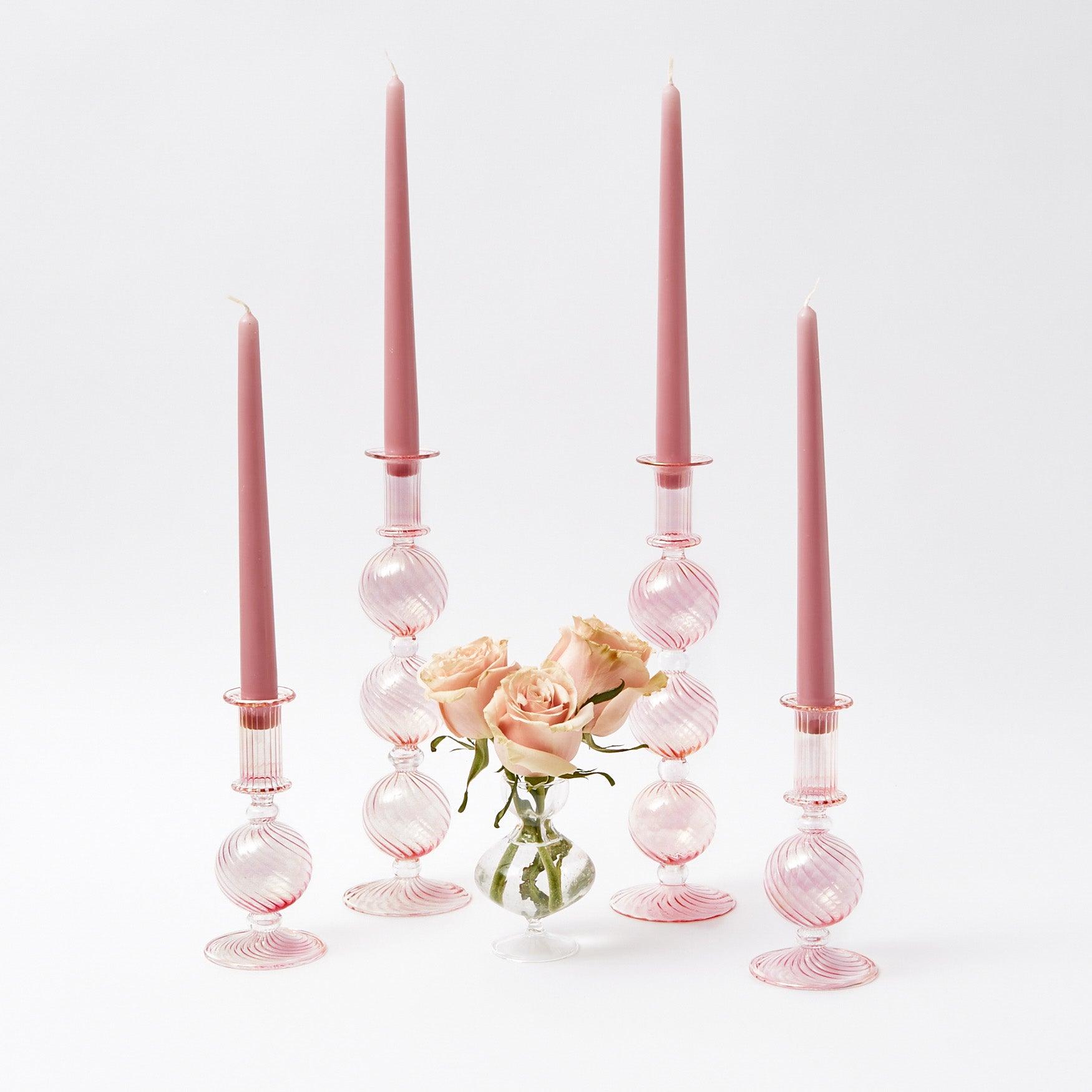 Small Camille Peony Candle Holder (Pair) - Mrs. Alice