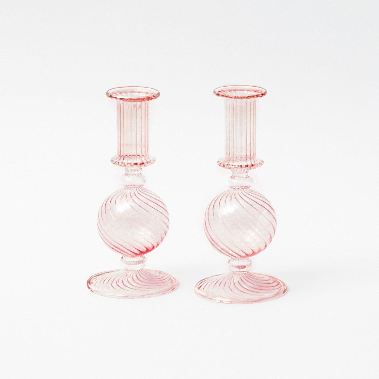 Small Camille Peony Candle Holder (Pair) - Mrs. Alice
